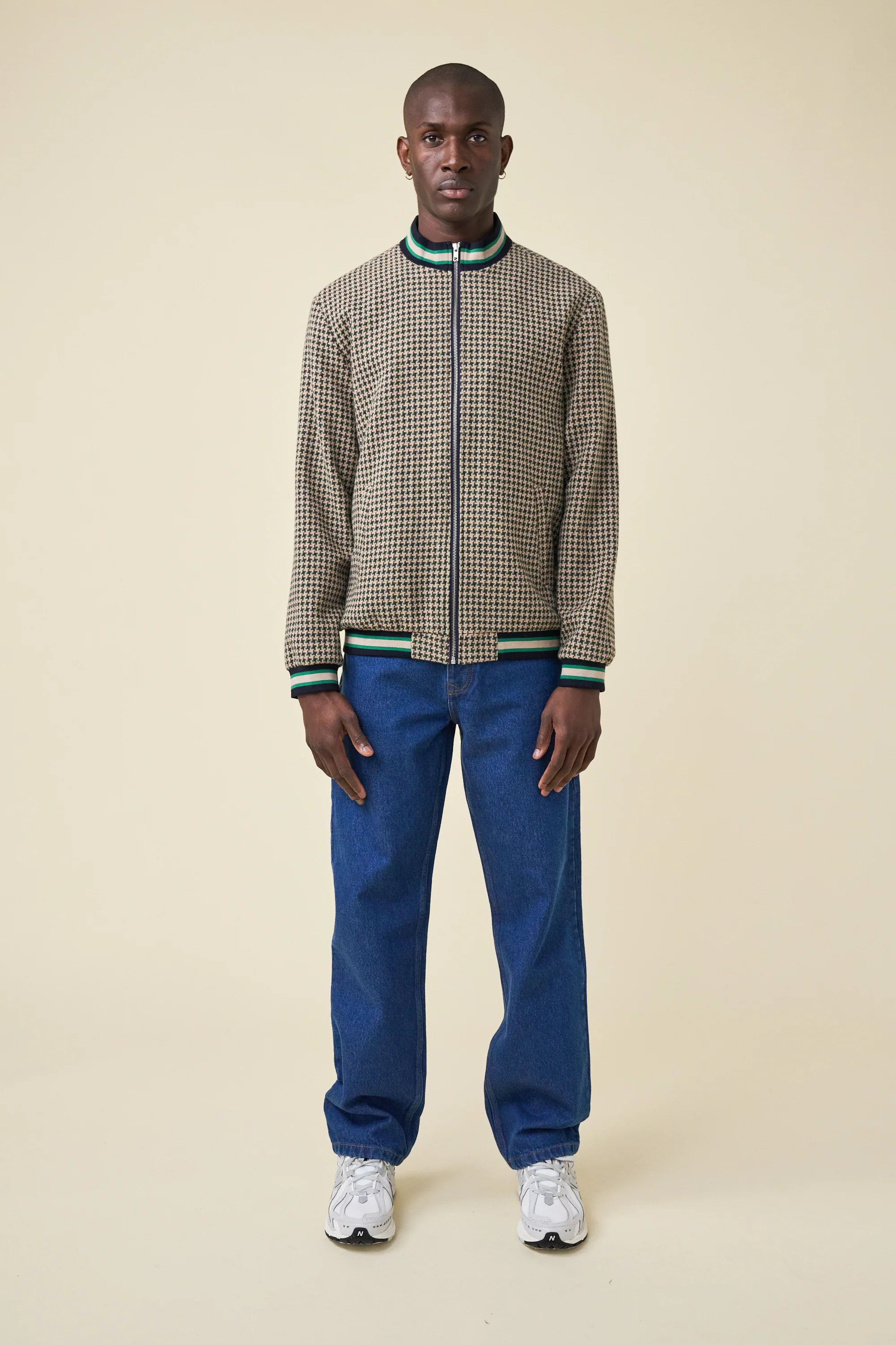 SUTTON DOGTOOTH ZIP BOMBER JACKET - Image 3