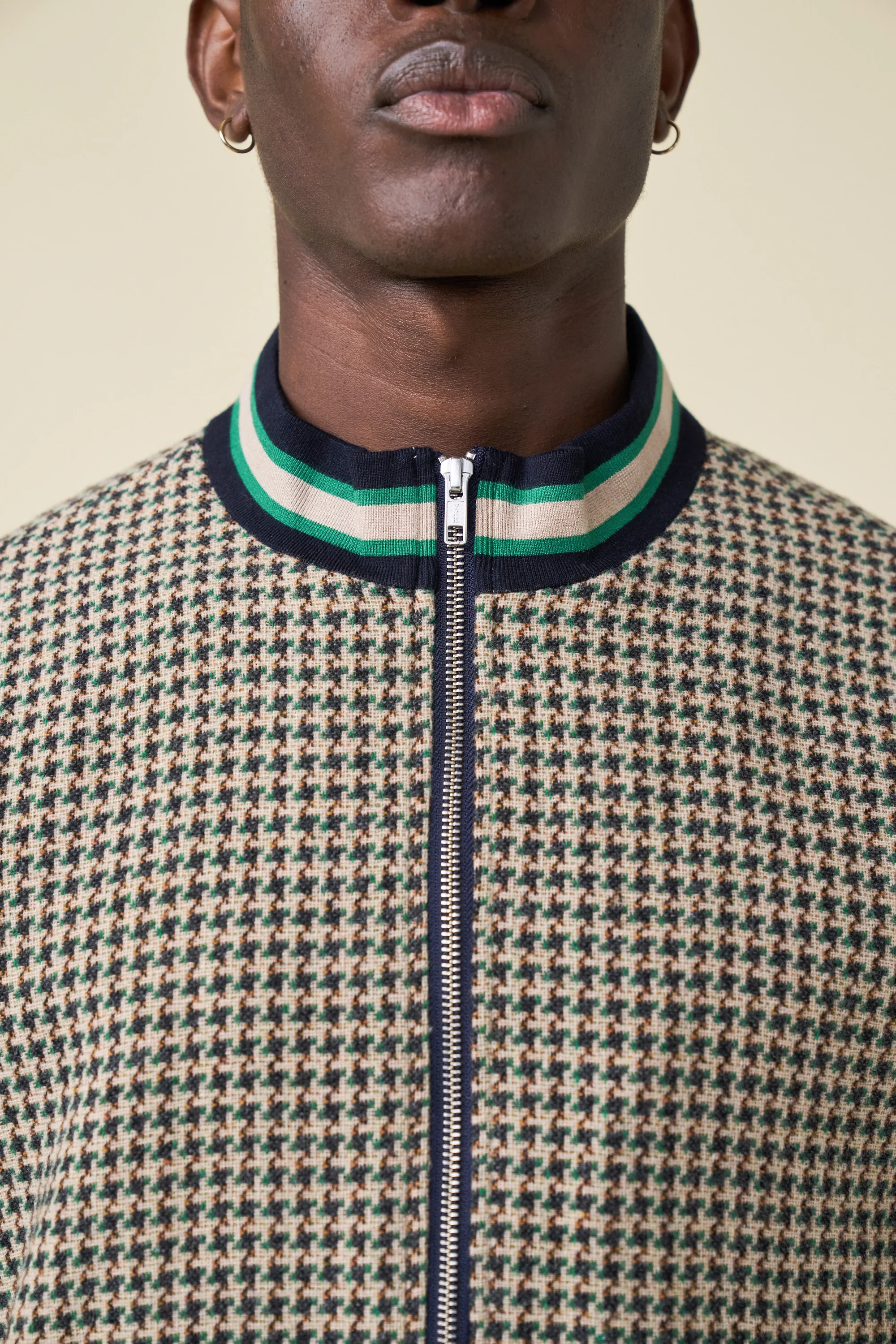 SUTTON DOGTOOTH ZIP BOMBER JACKET - Image 5