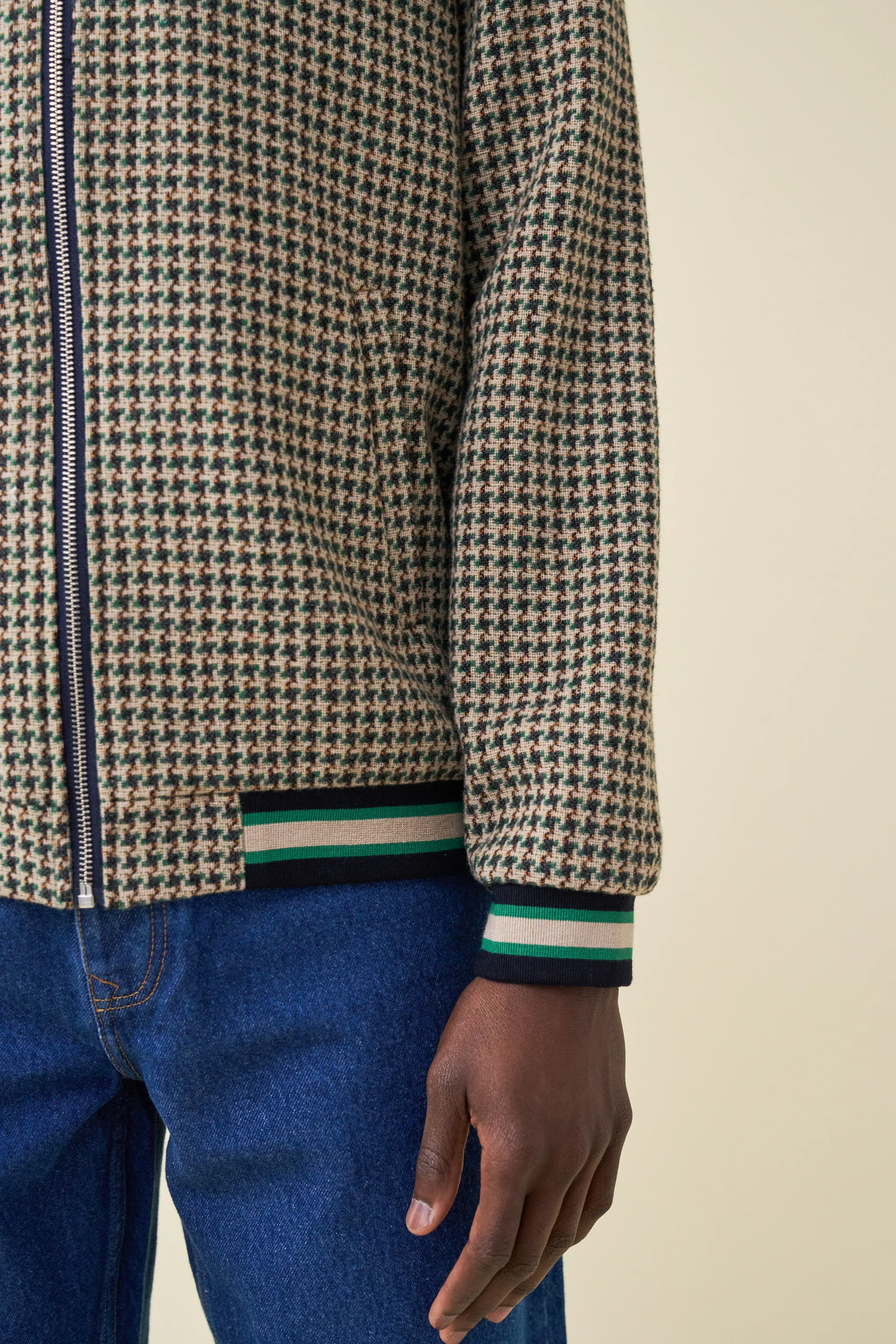 SUTTON DOGTOOTH ZIP BOMBER JACKET - Image 6