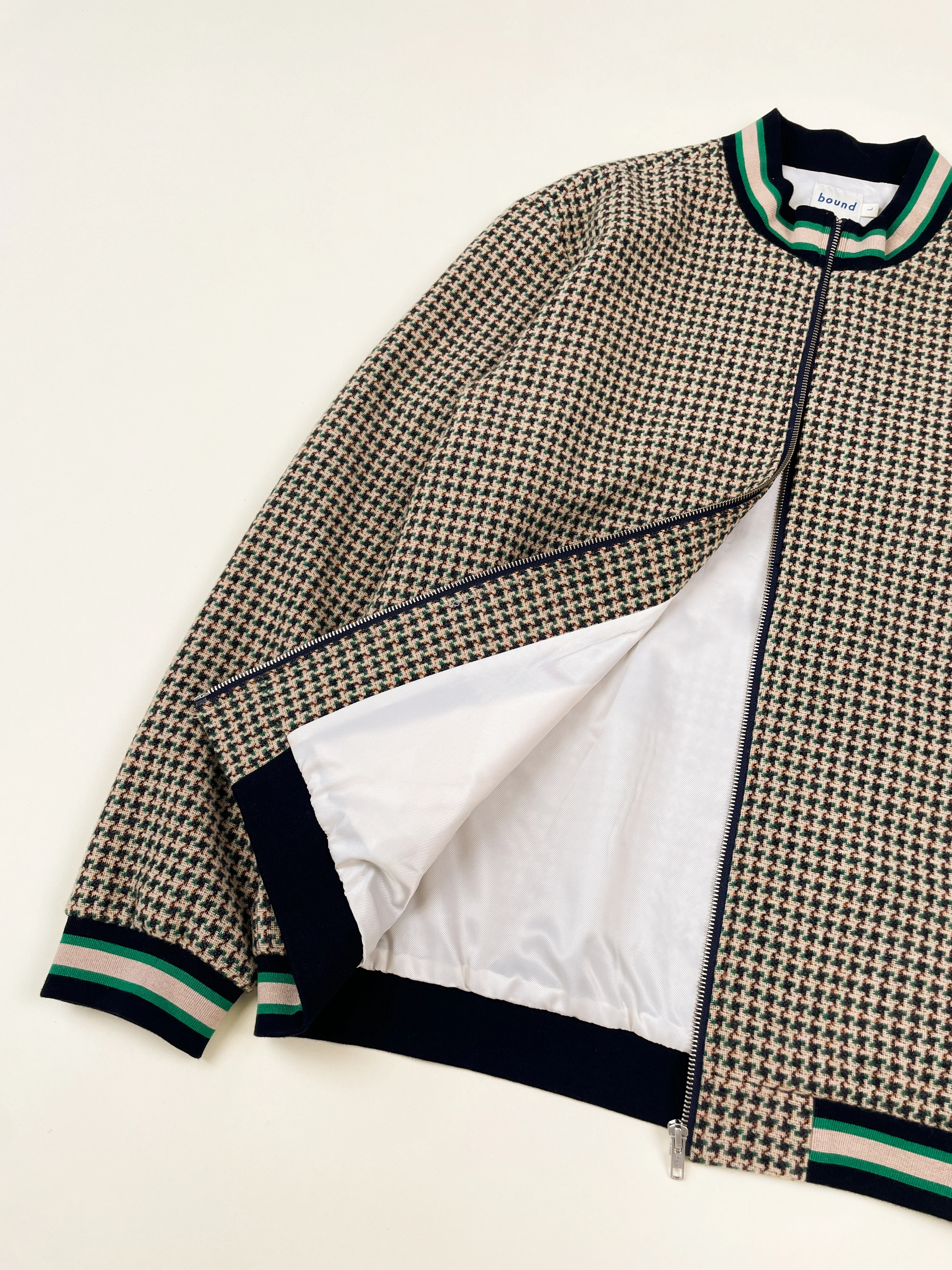 SUTTON DOGTOOTH ZIP BOMBER JACKET - Image 9