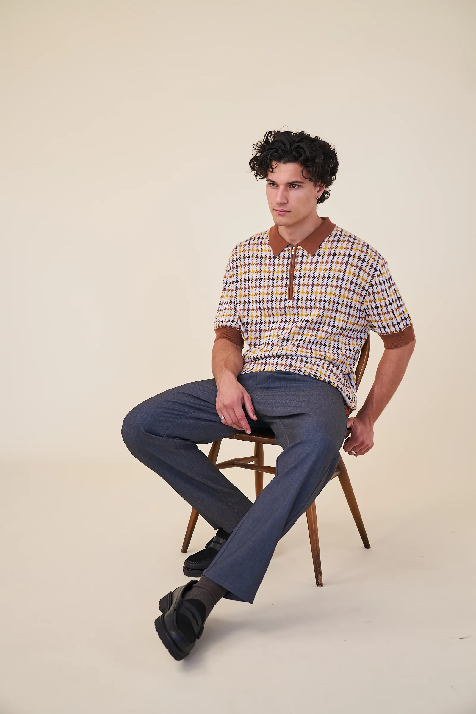 TAPERED DOUBLE PLEAT TROUSER - GREY - Image 7