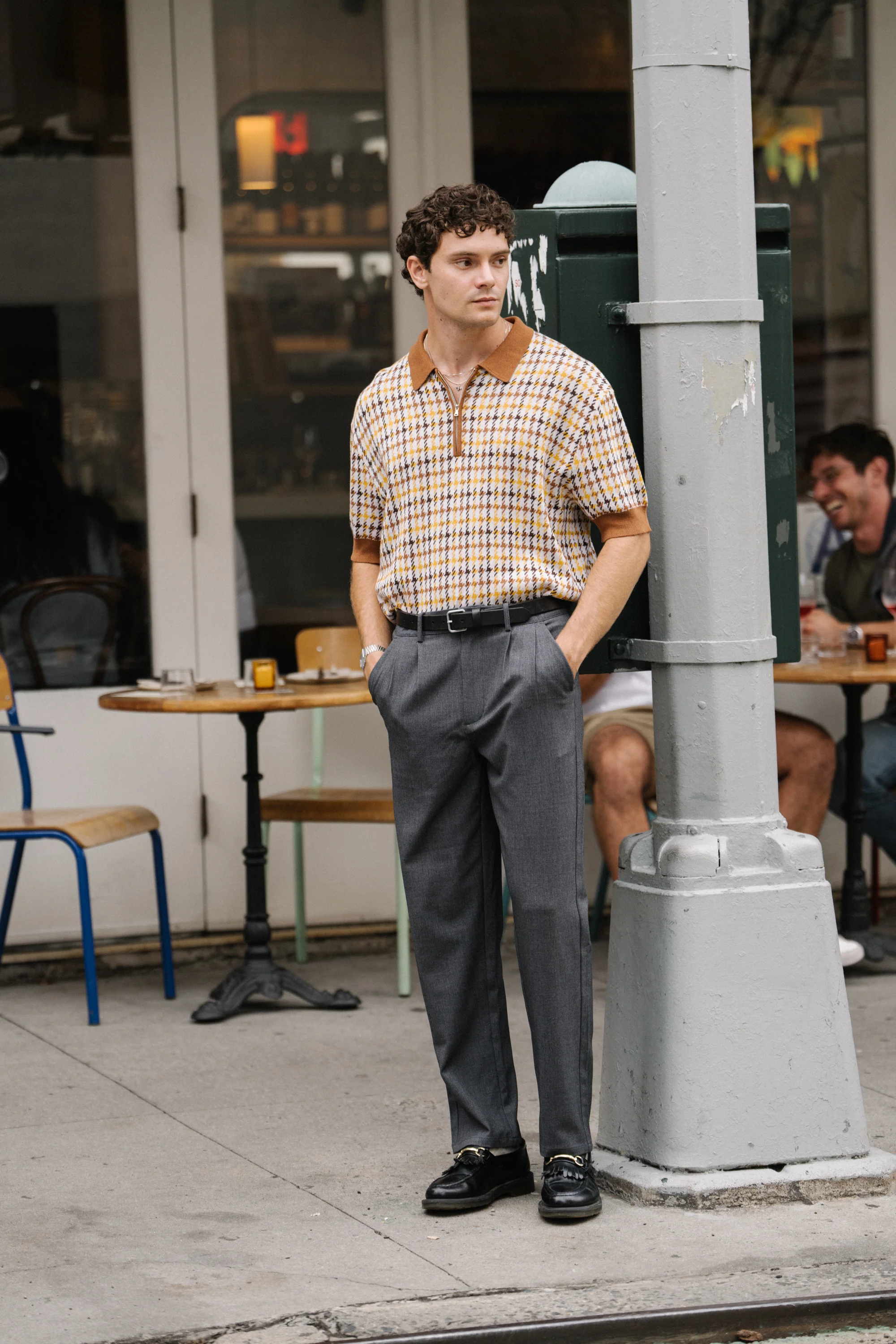 TAPERED DOUBLE PLEAT TROUSER - GREY - Image 8