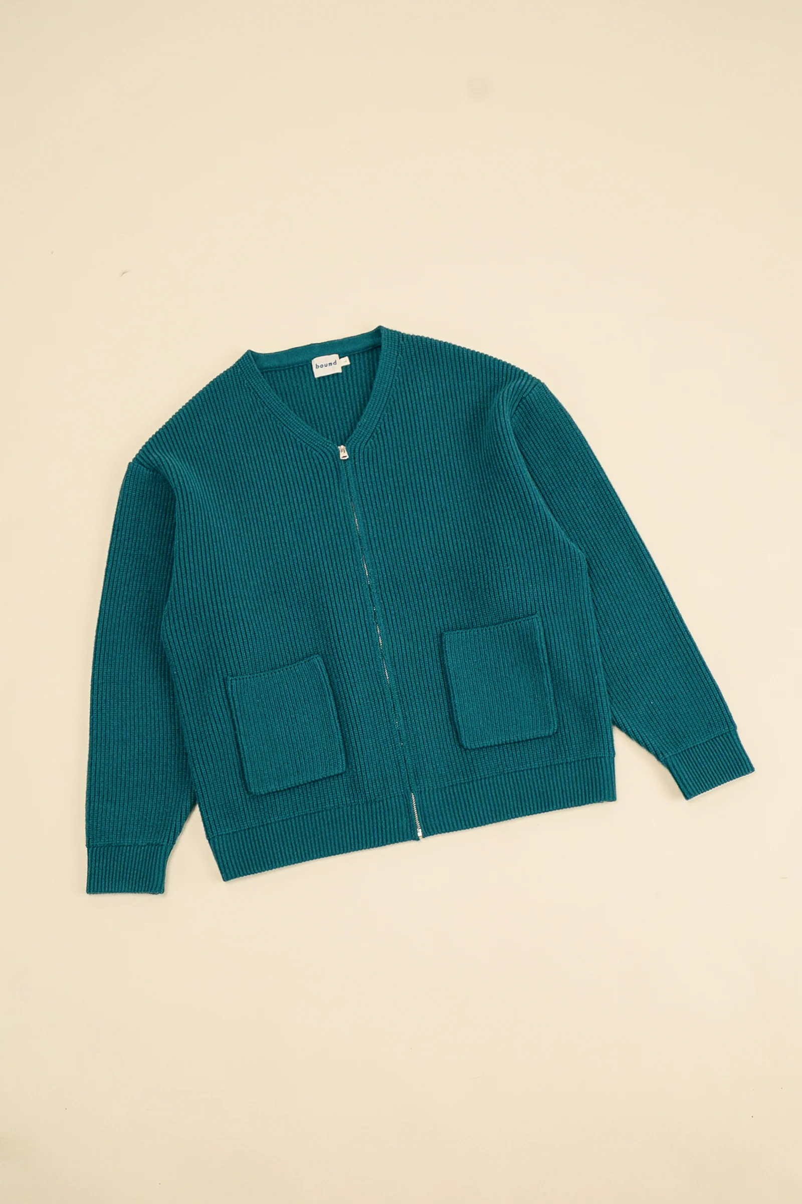 TEAL HEAVY KNITTED CARDIGAN - Image 6