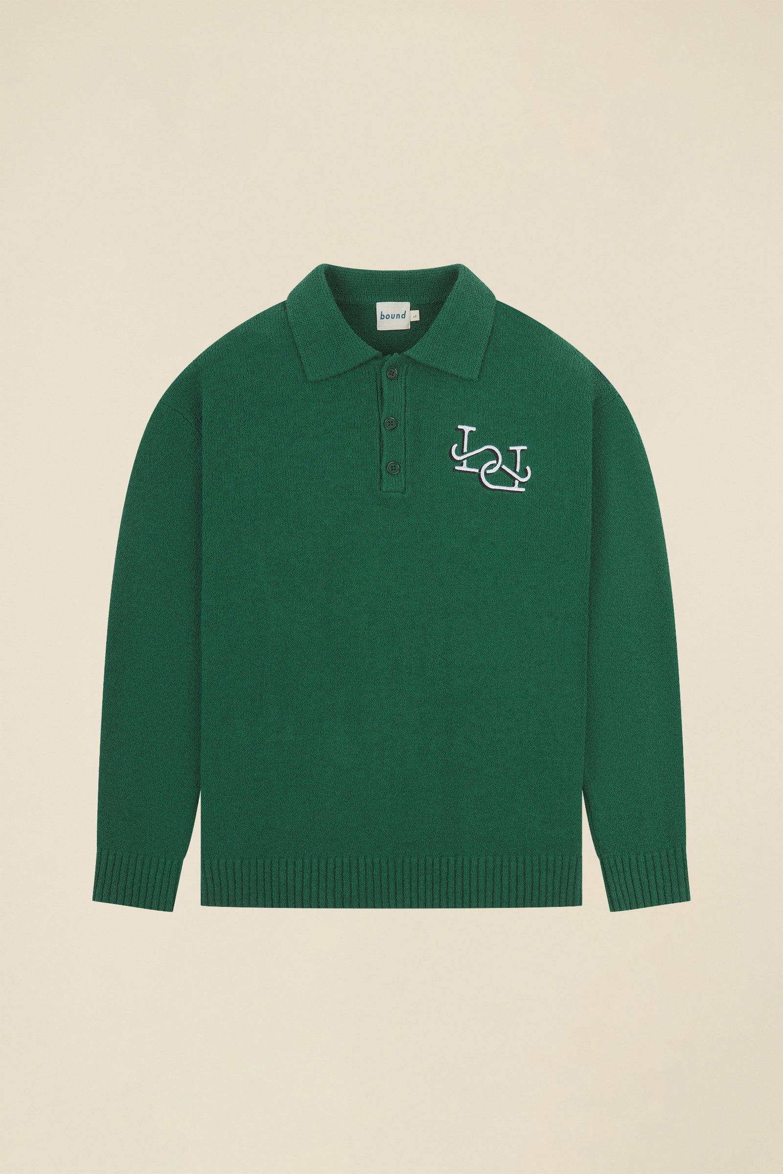 TEXTURED POLO SWEATER - HUNTER GREEN - Image 7