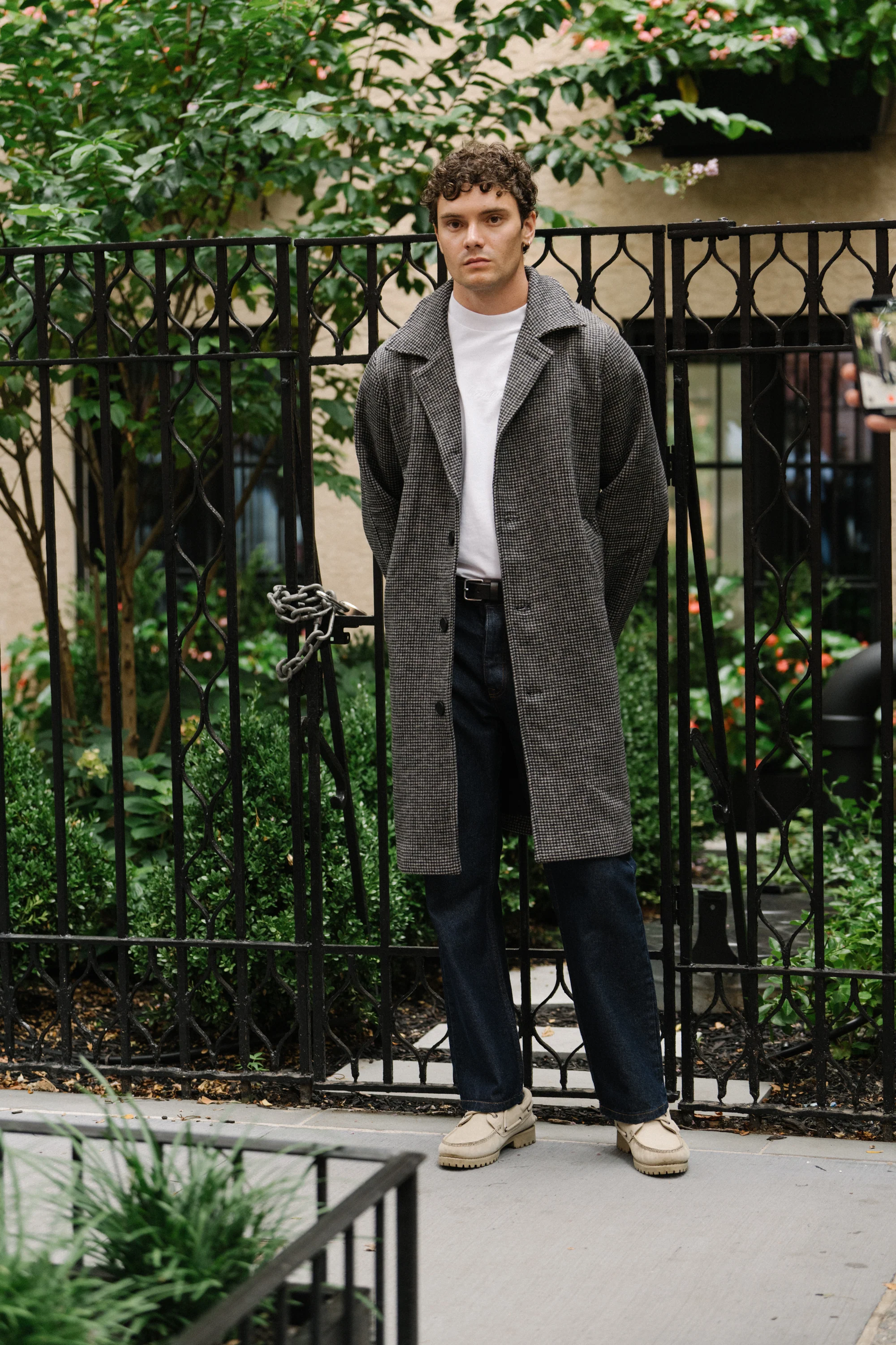 TRIBECA DOGTOOTH WOOL COAT - CHARC BLACK - Image 2