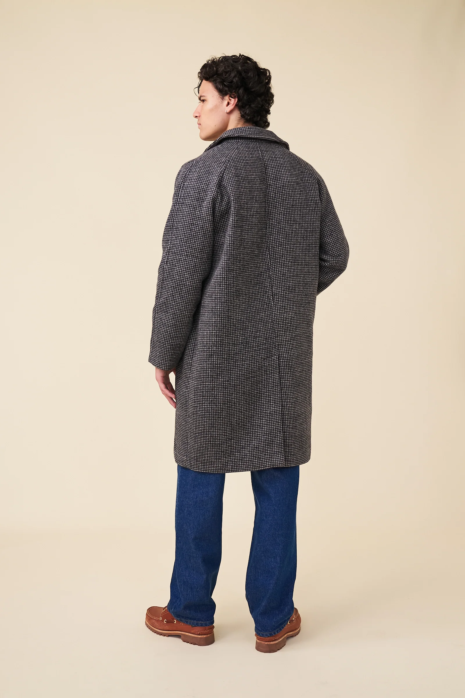 TRIBECA DOGTOOTH WOOL COAT - CHARC BLACK - Image 5