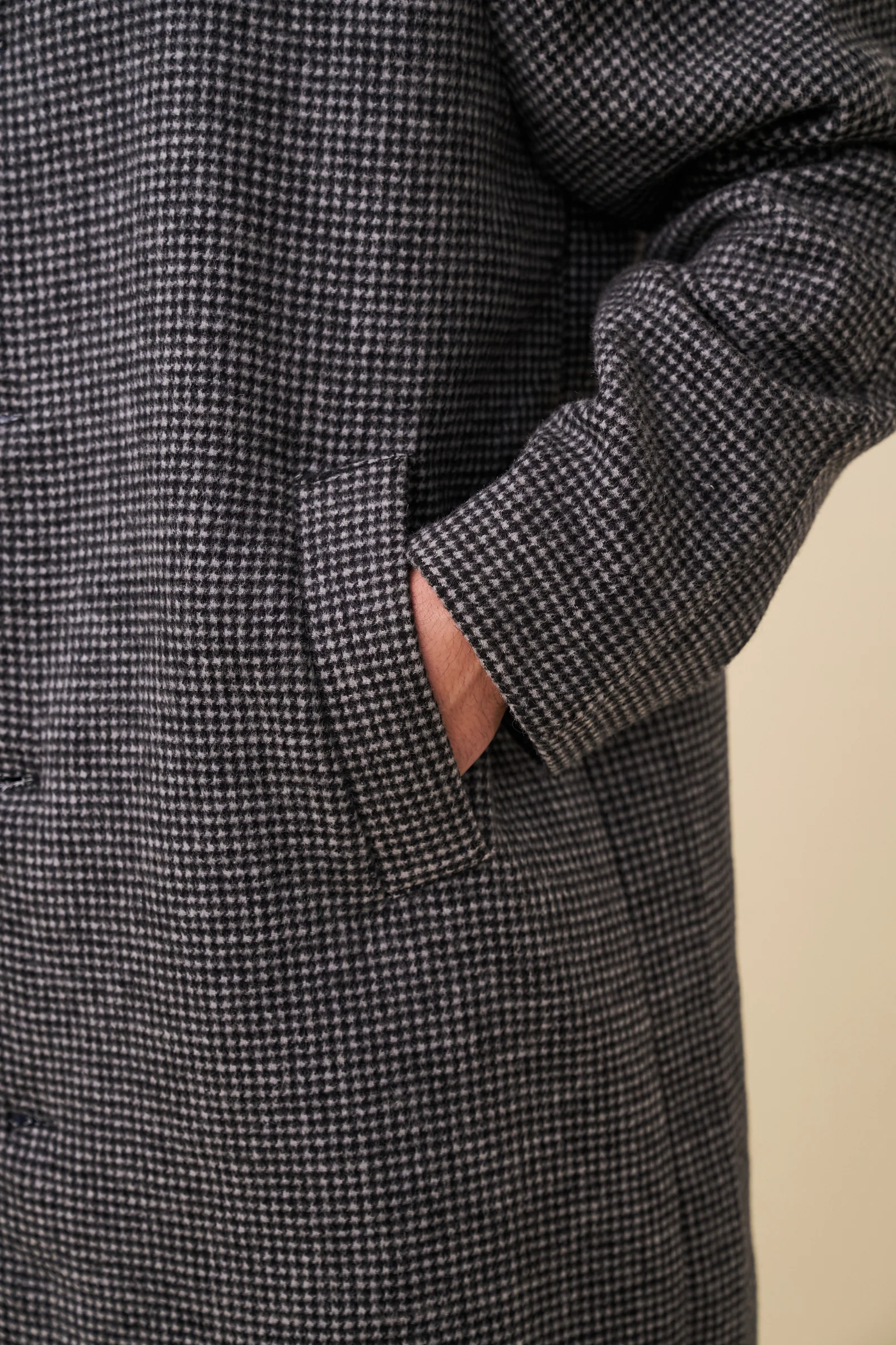 TRIBECA DOGTOOTH WOOL COAT - CHARC BLACK - Image 7