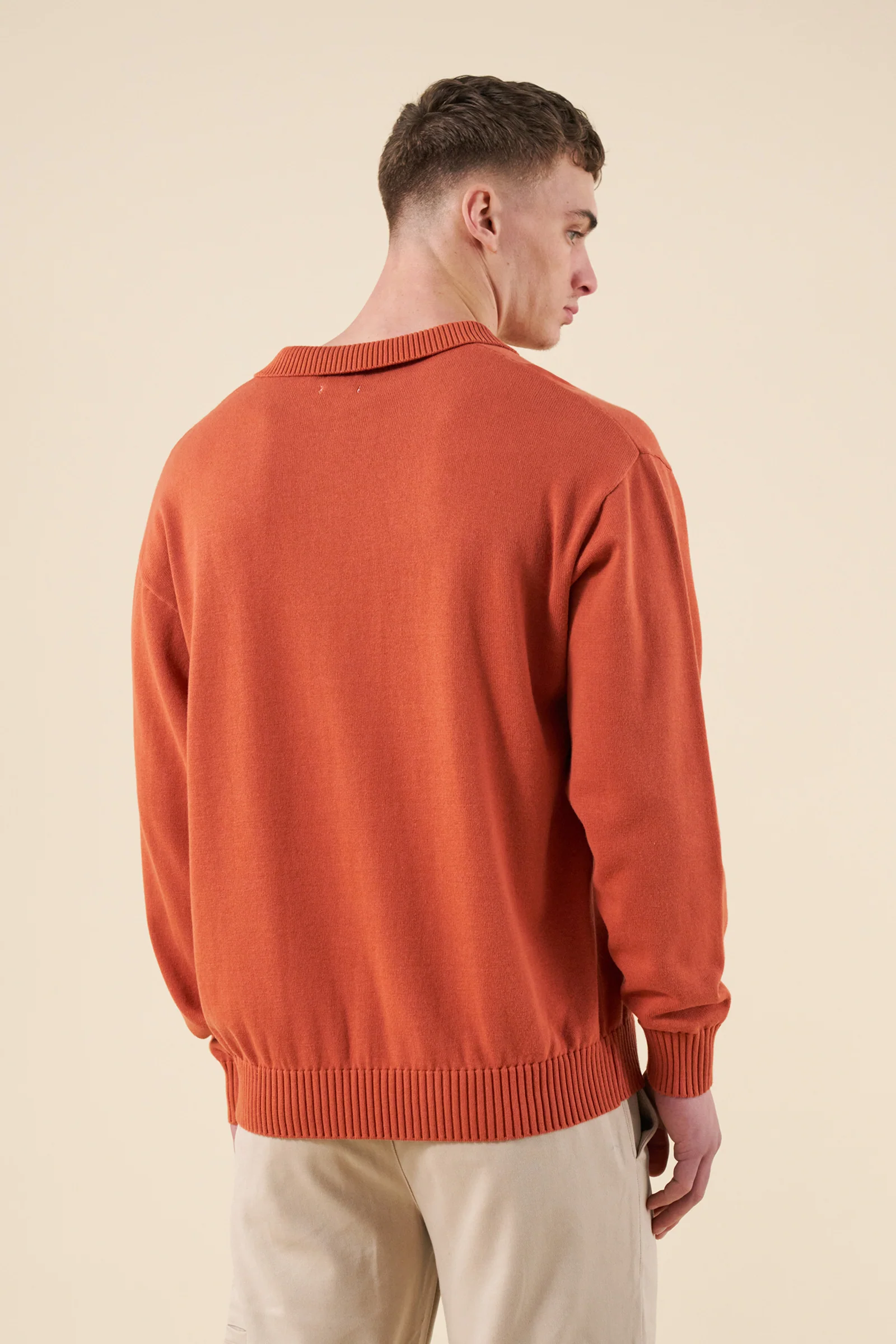 TROPEZ KNIT POLO SWEATER - ORANGE - Image 4