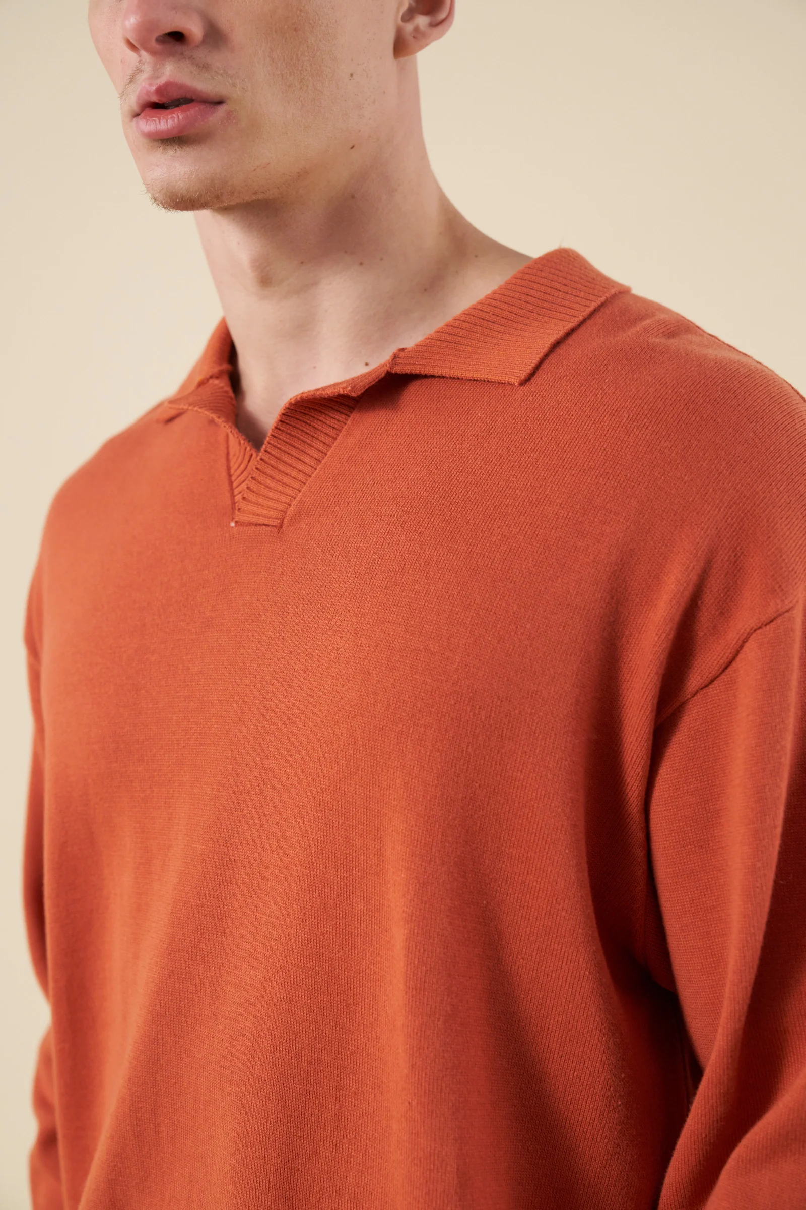 TROPEZ KNIT POLO SWEATER - ORANGE - Image 5