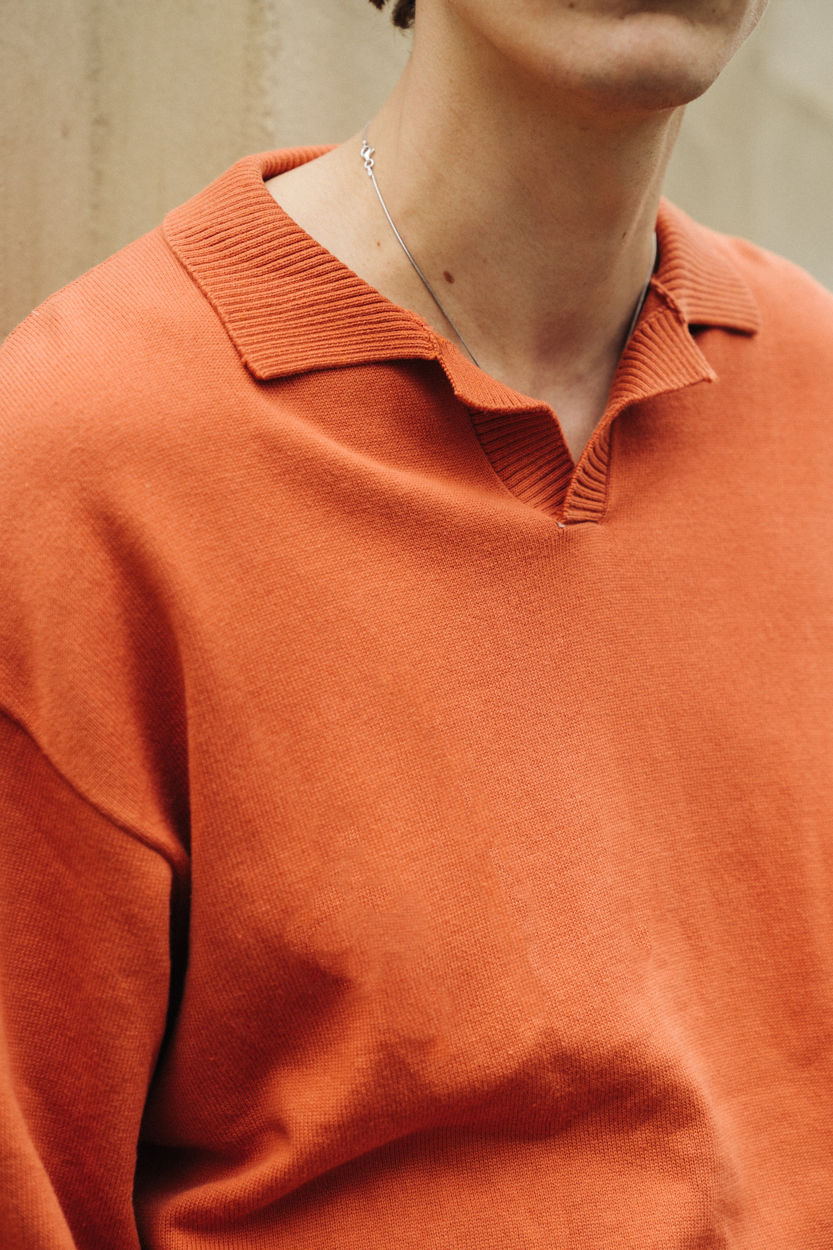 TROPEZ KNIT POLO SWEATER - ORANGE - Image 9