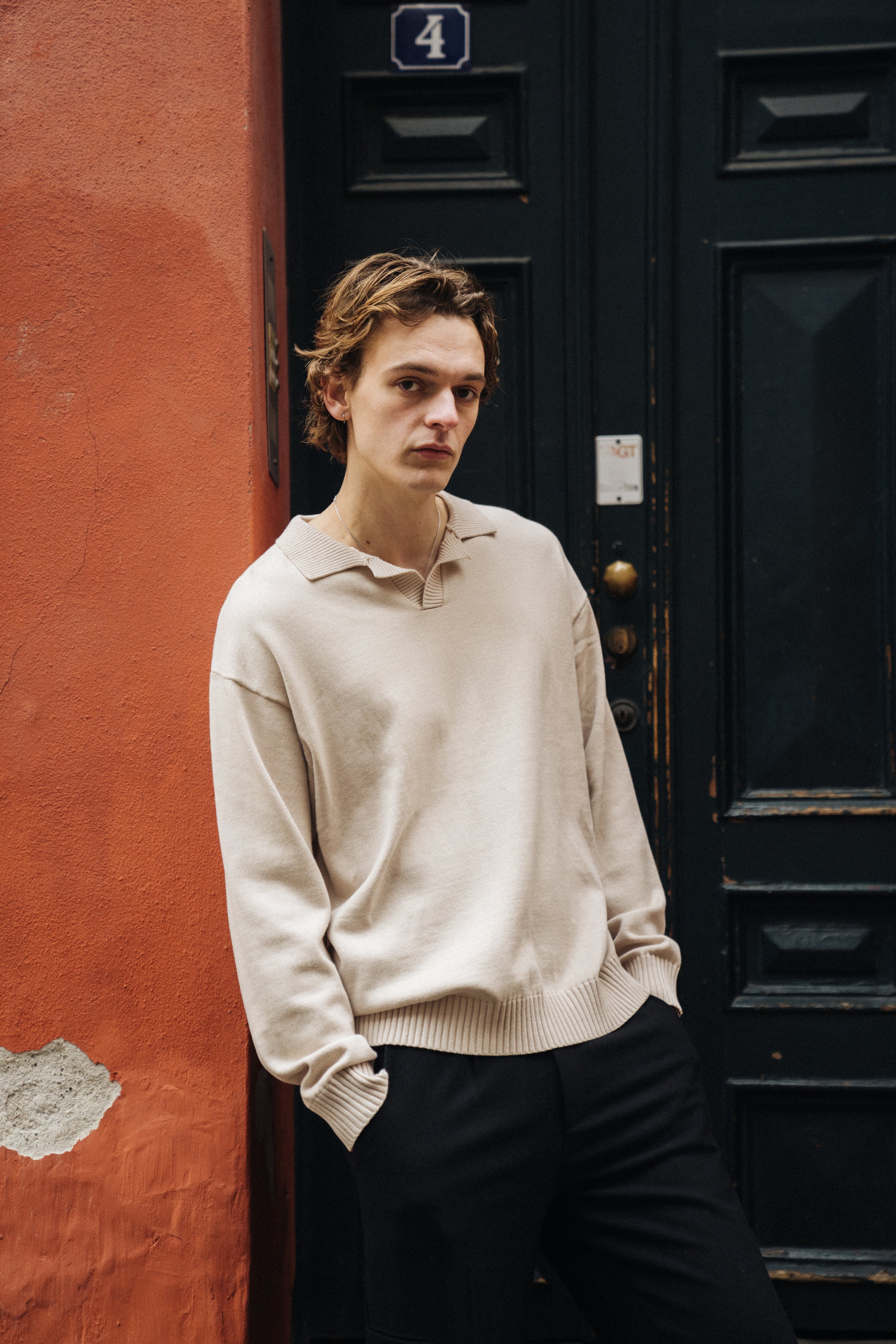 TROPEZ KNIT POLO SWEATER - STONE - Image 2