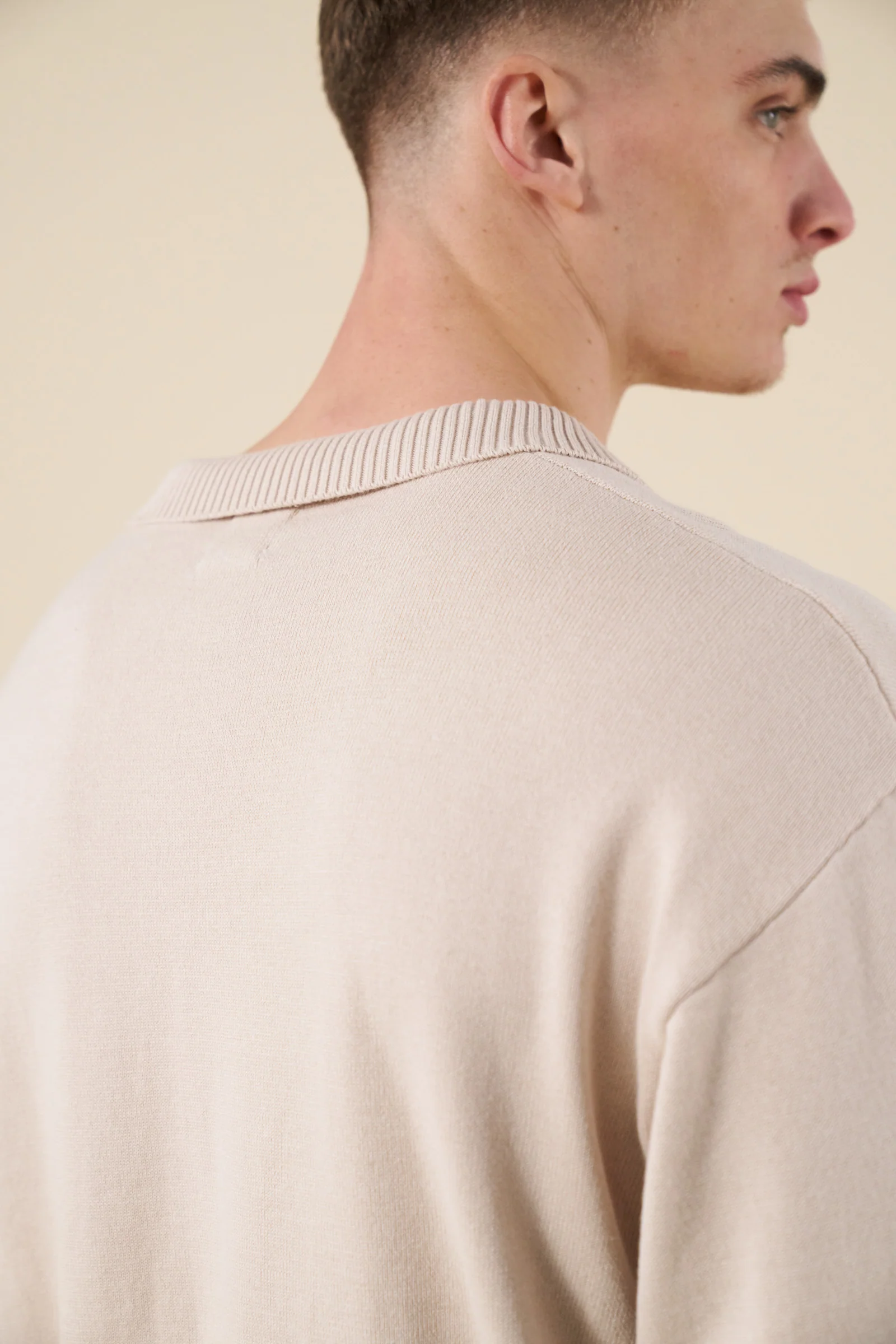 TROPEZ KNIT POLO SWEATER - STONE - Image 7
