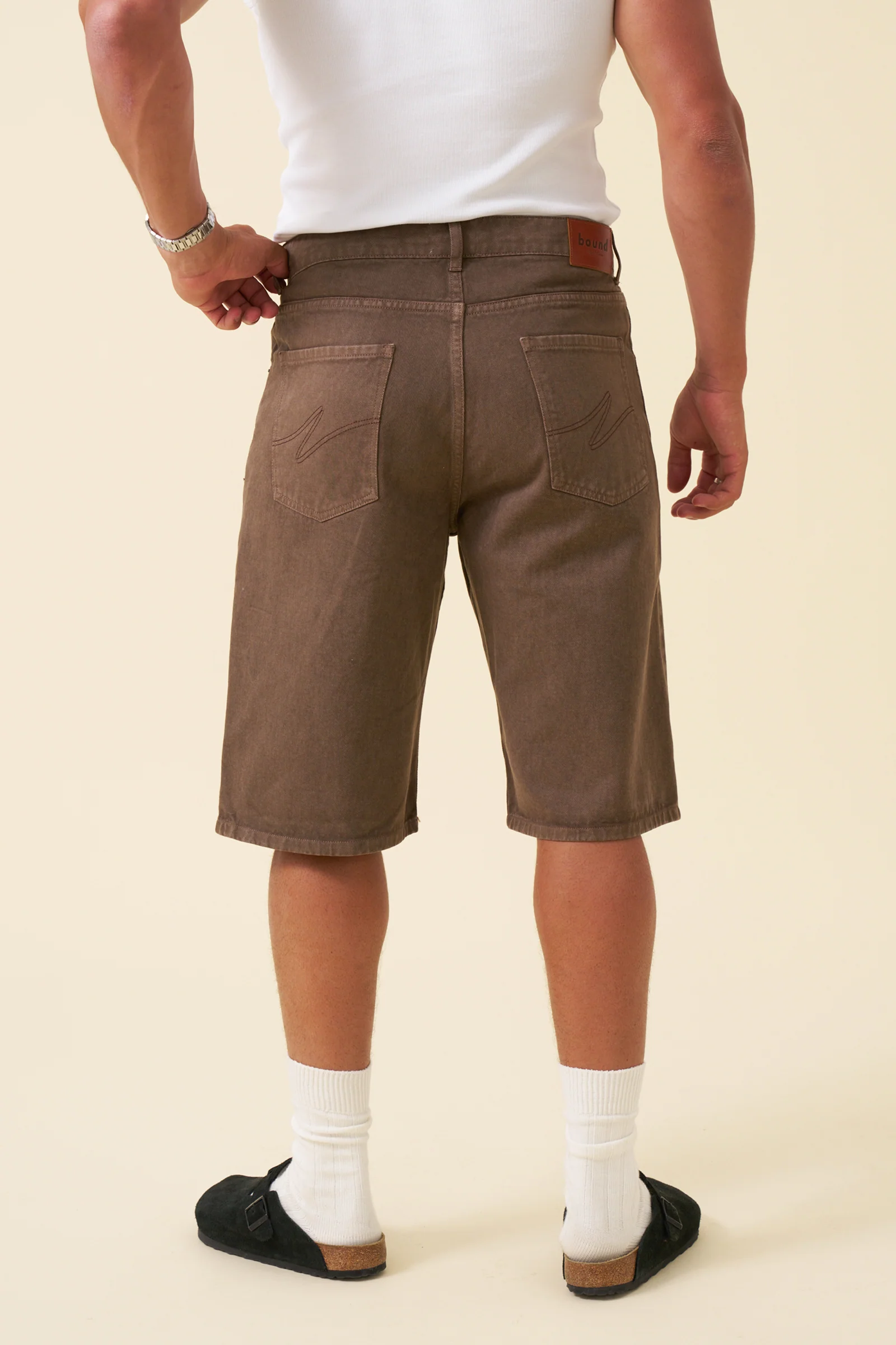 BOTHA UNION DENIM JORTS - WASHED BROWN - Image 5