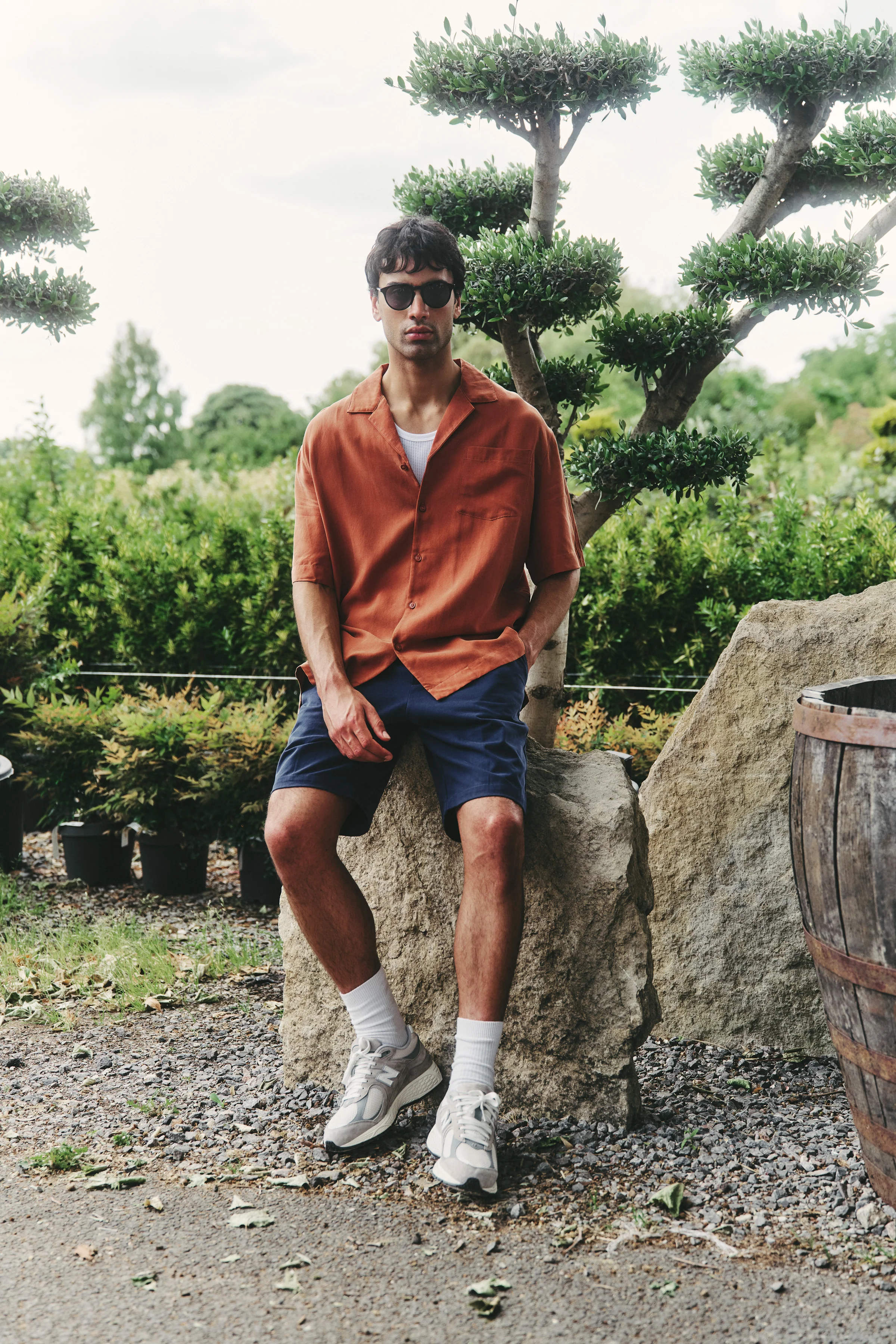 VINTAGE CUPRO CUBAN SHIRT - BURNT ORANGE - Image 8