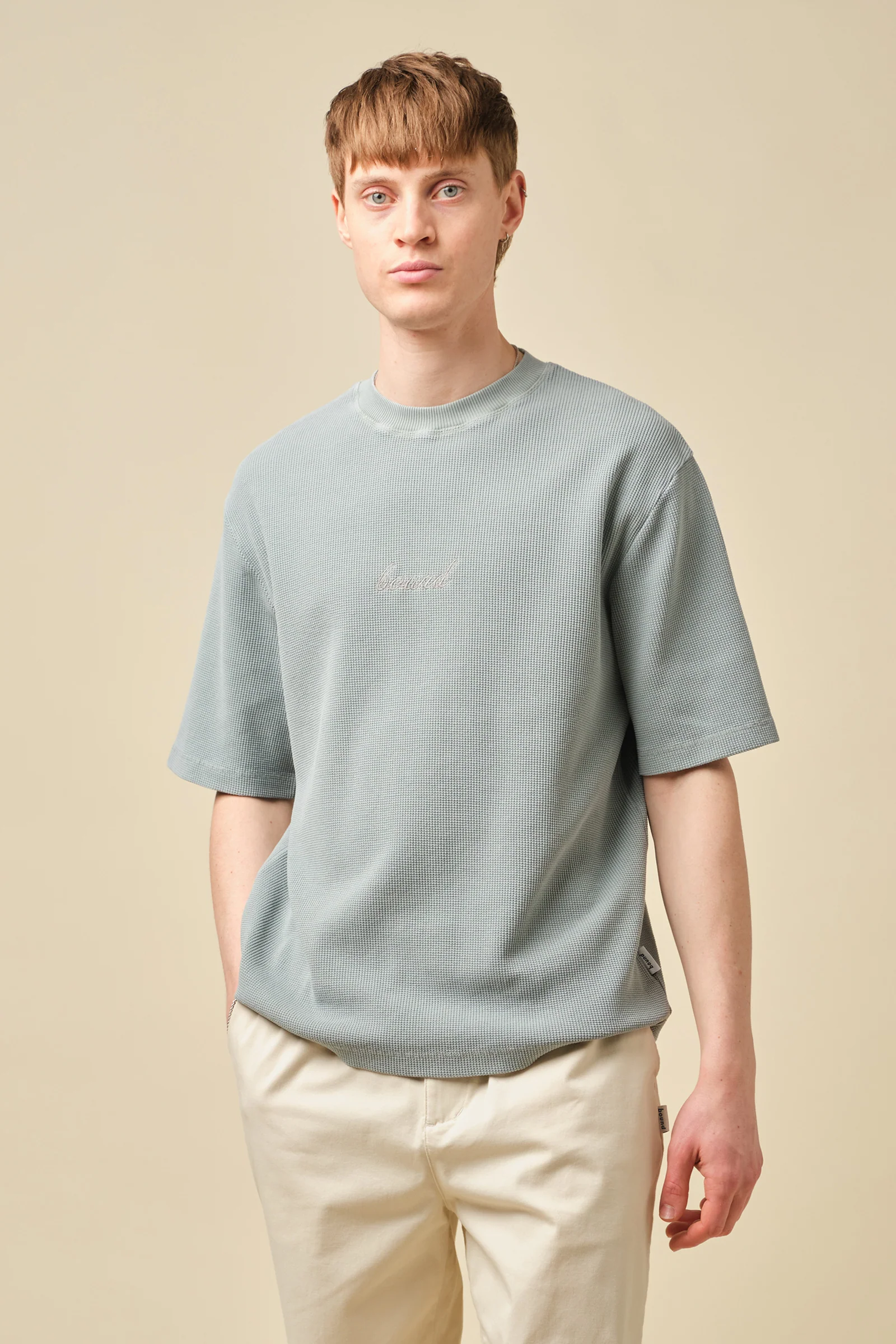 VINTAGE WASHED WAFFLE TEE - GREY