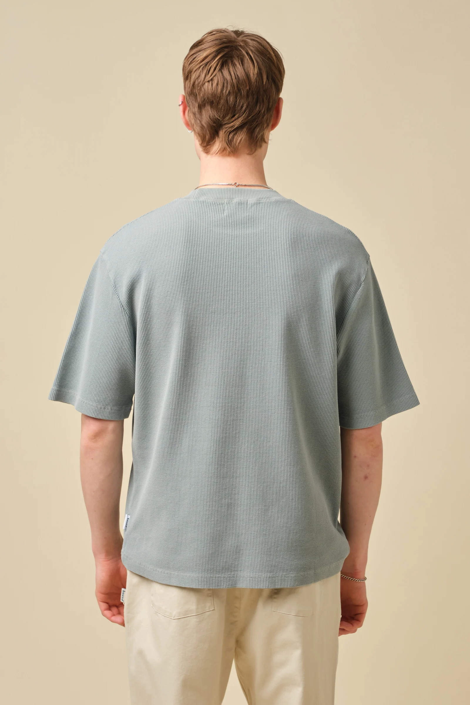 VINTAGE WASHED WAFFLE TEE - GREY - Image 4