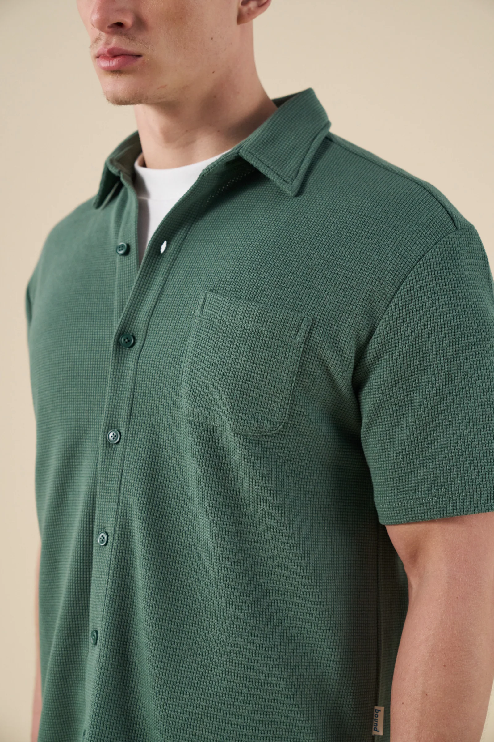 WAFFLE WOVEN POLO - HUNTER GREEN - Image 5