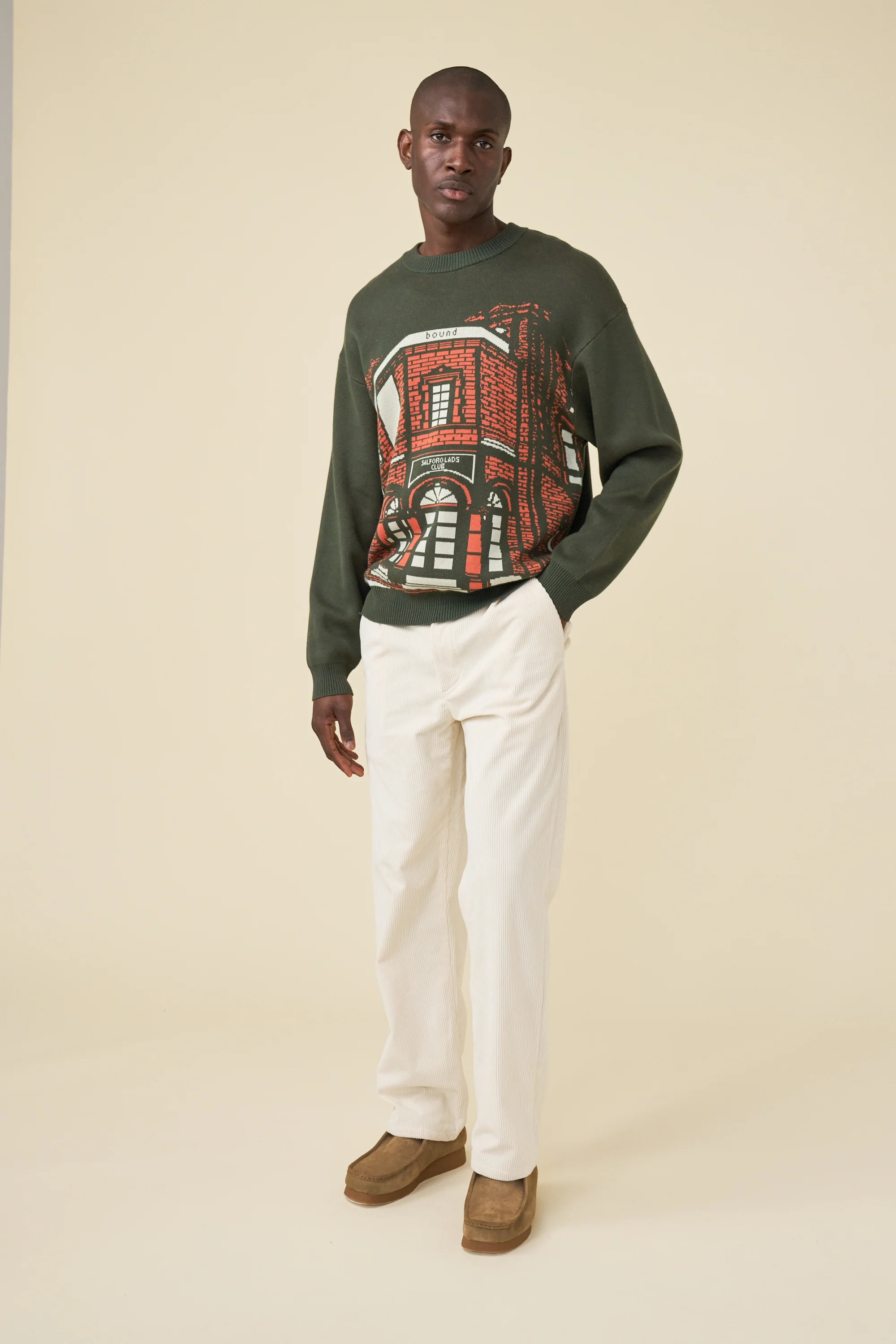 RELAXED CORDUROY TROUSER - LIGHT CREAM - Image 8