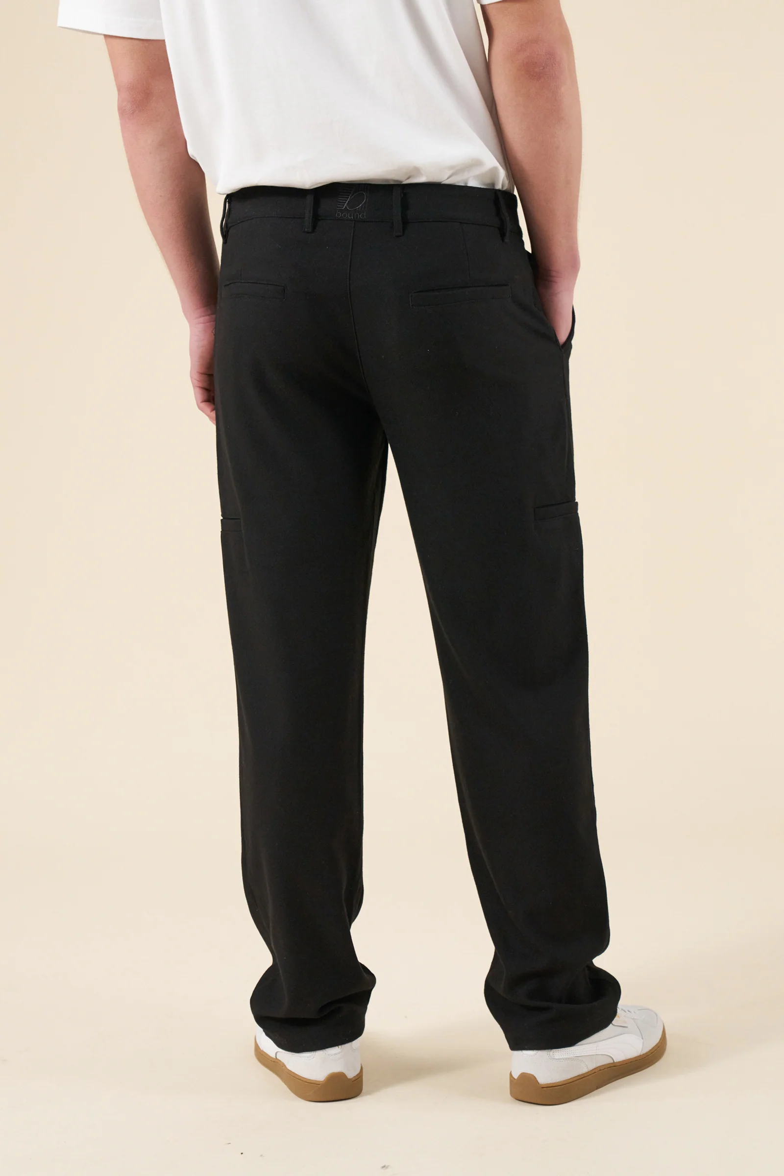 TAPERED CASUAL TROUSER - BLACK - Image 4