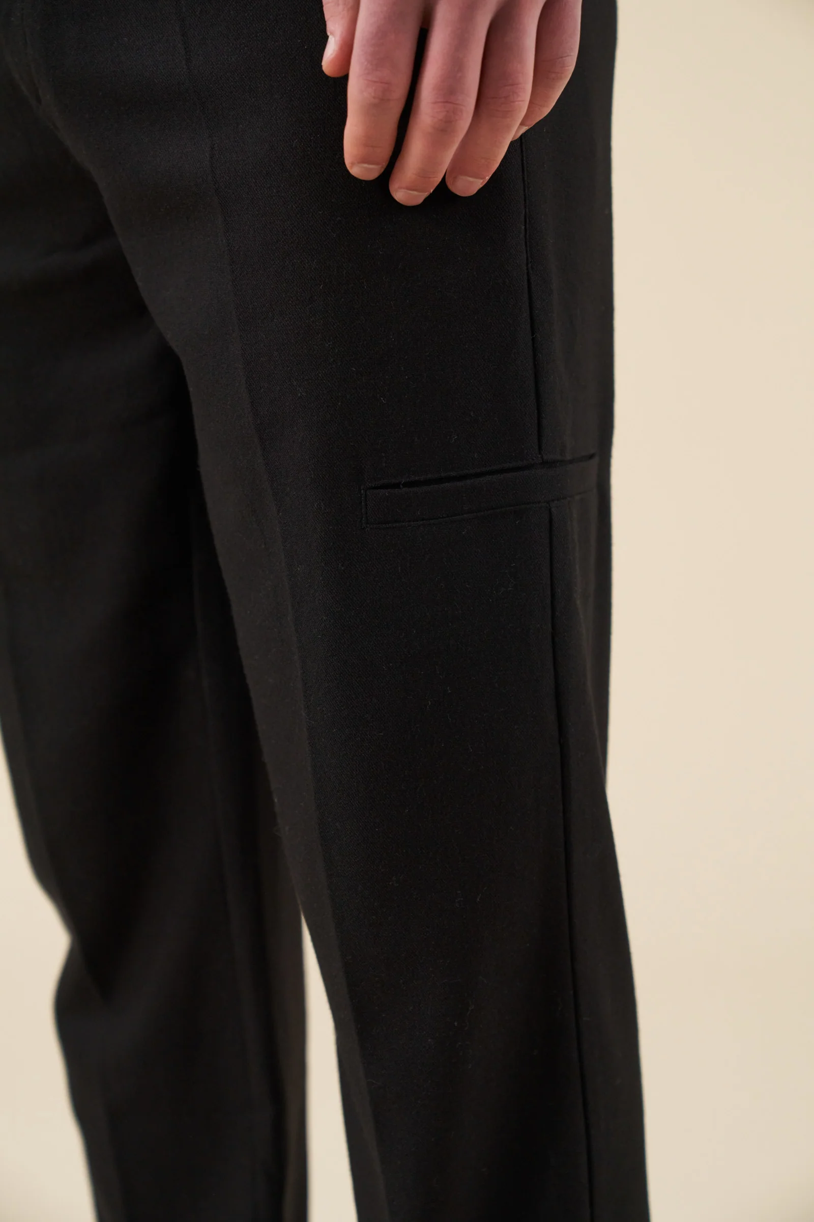 TAPERED CASUAL TROUSER - BLACK - Image 7