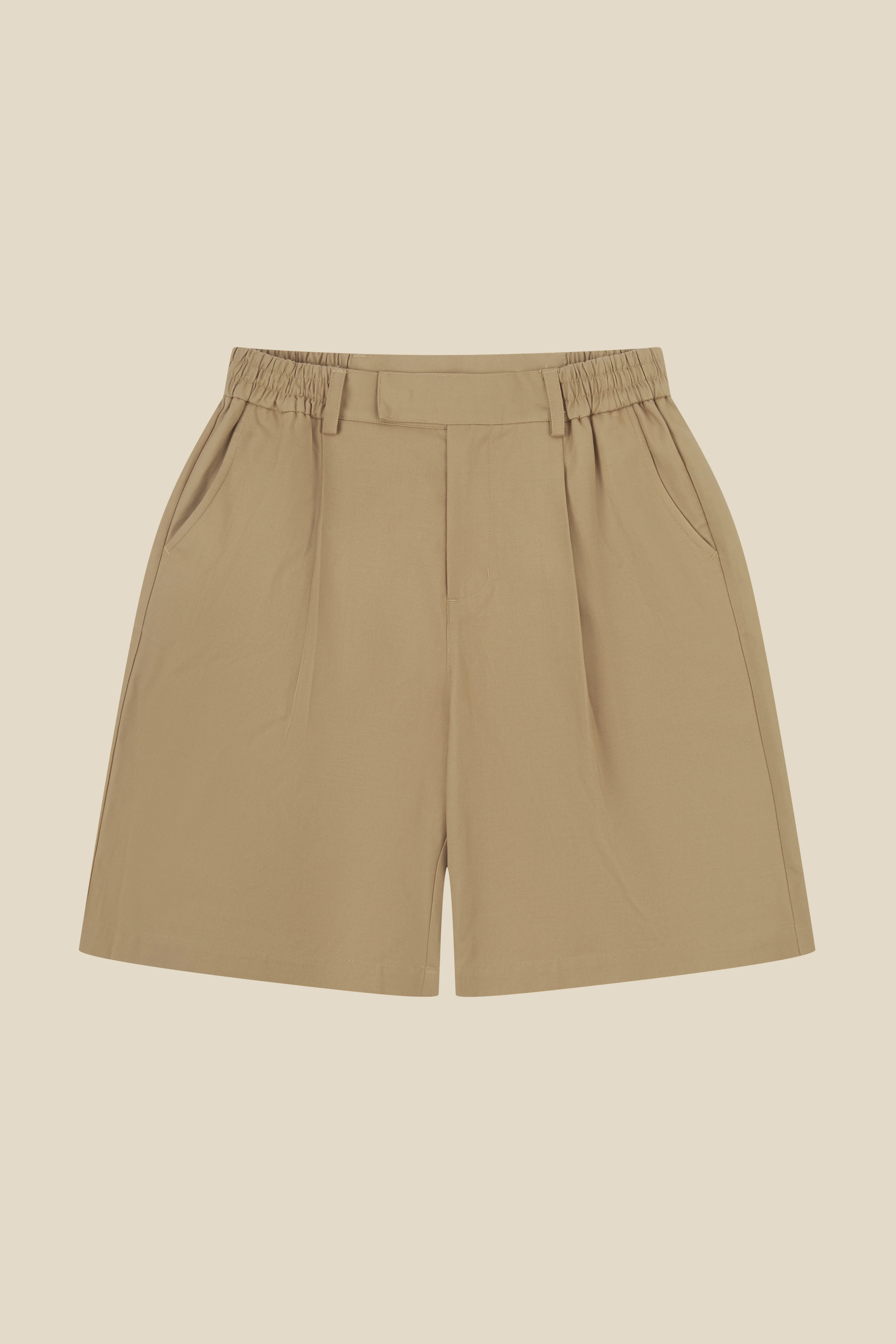 WIDE PLEATED SHORTS - CAMEL - Image 9