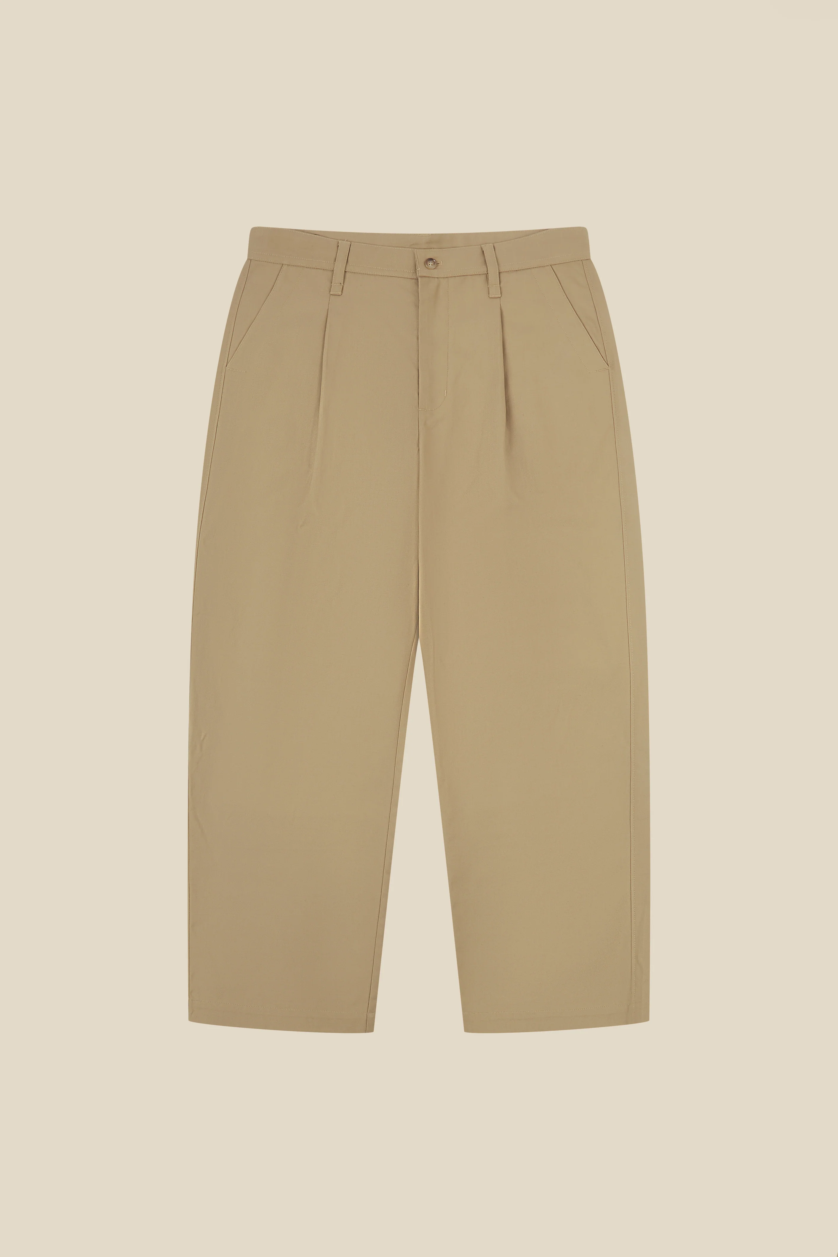 WIDE PLEATED TROUSERS - CAMEL - Image 7