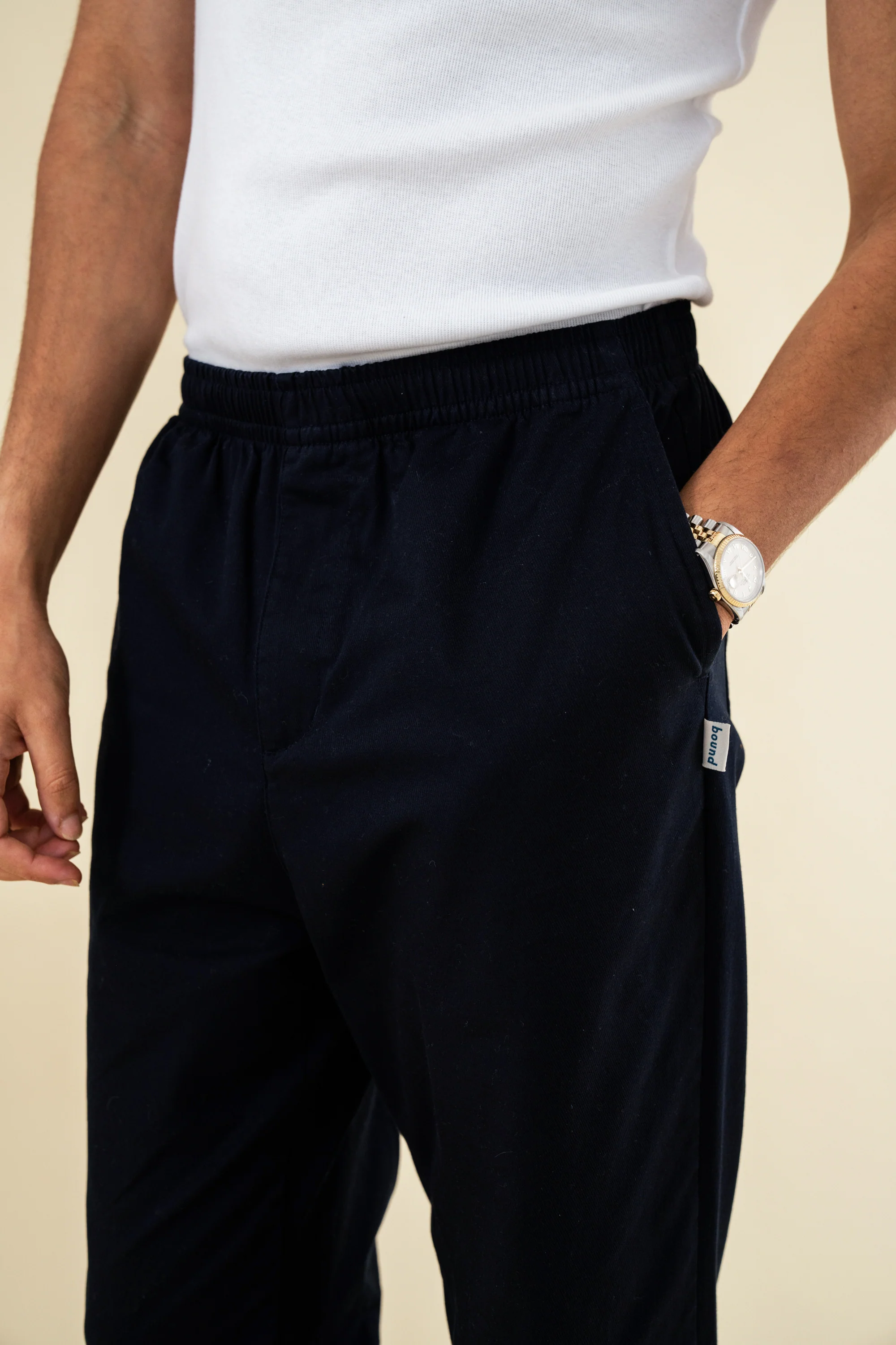 WILLIAM STAPLE COTTON TROUSER - NAVY - Image 4