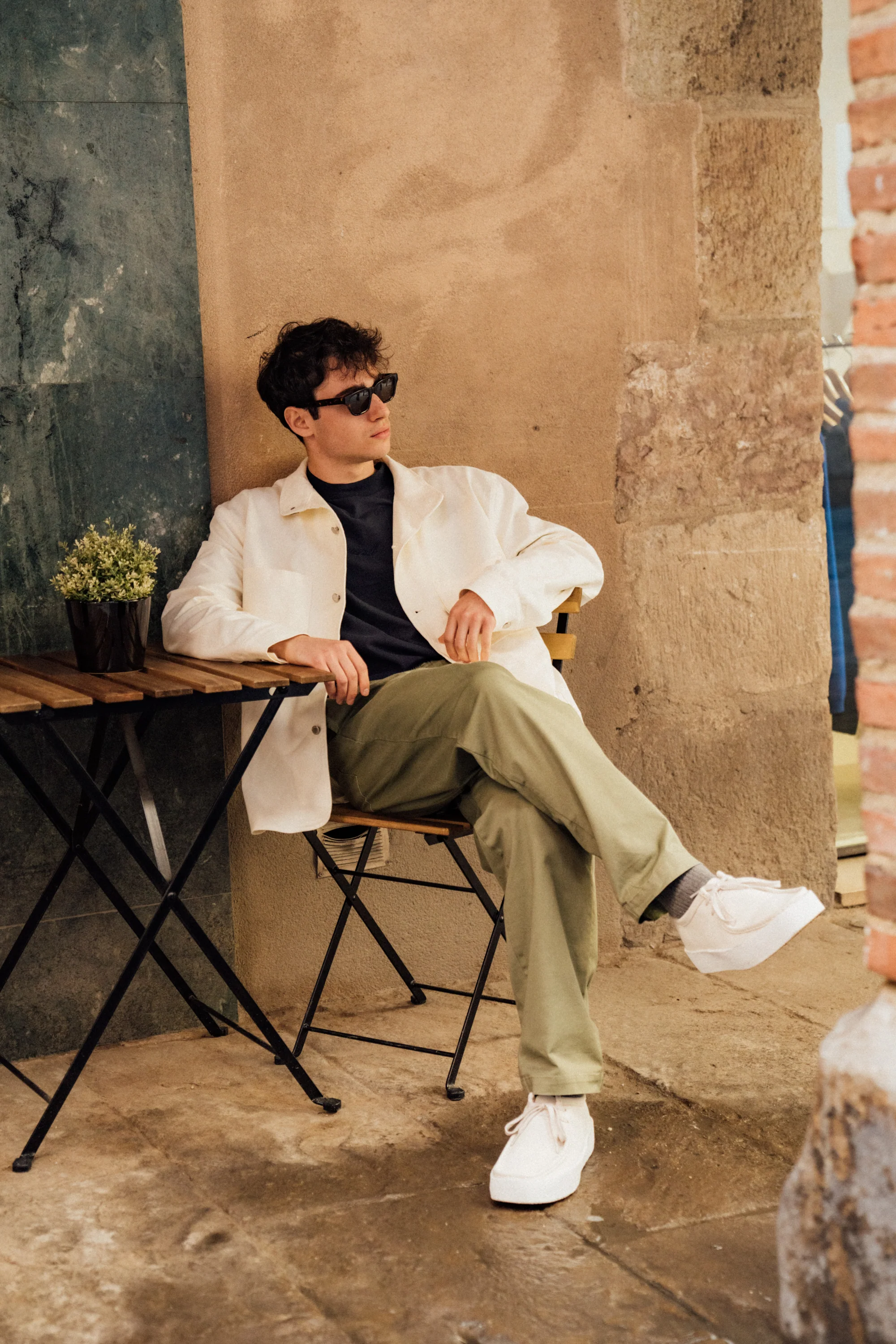 WILLIAM STAPLE COTTON TROUSER - OLIVE - Image 7