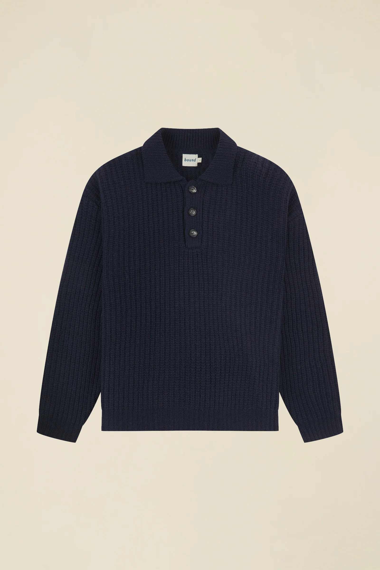 WOOL BUTTON POLO - OCEAN NAVY - Image 11