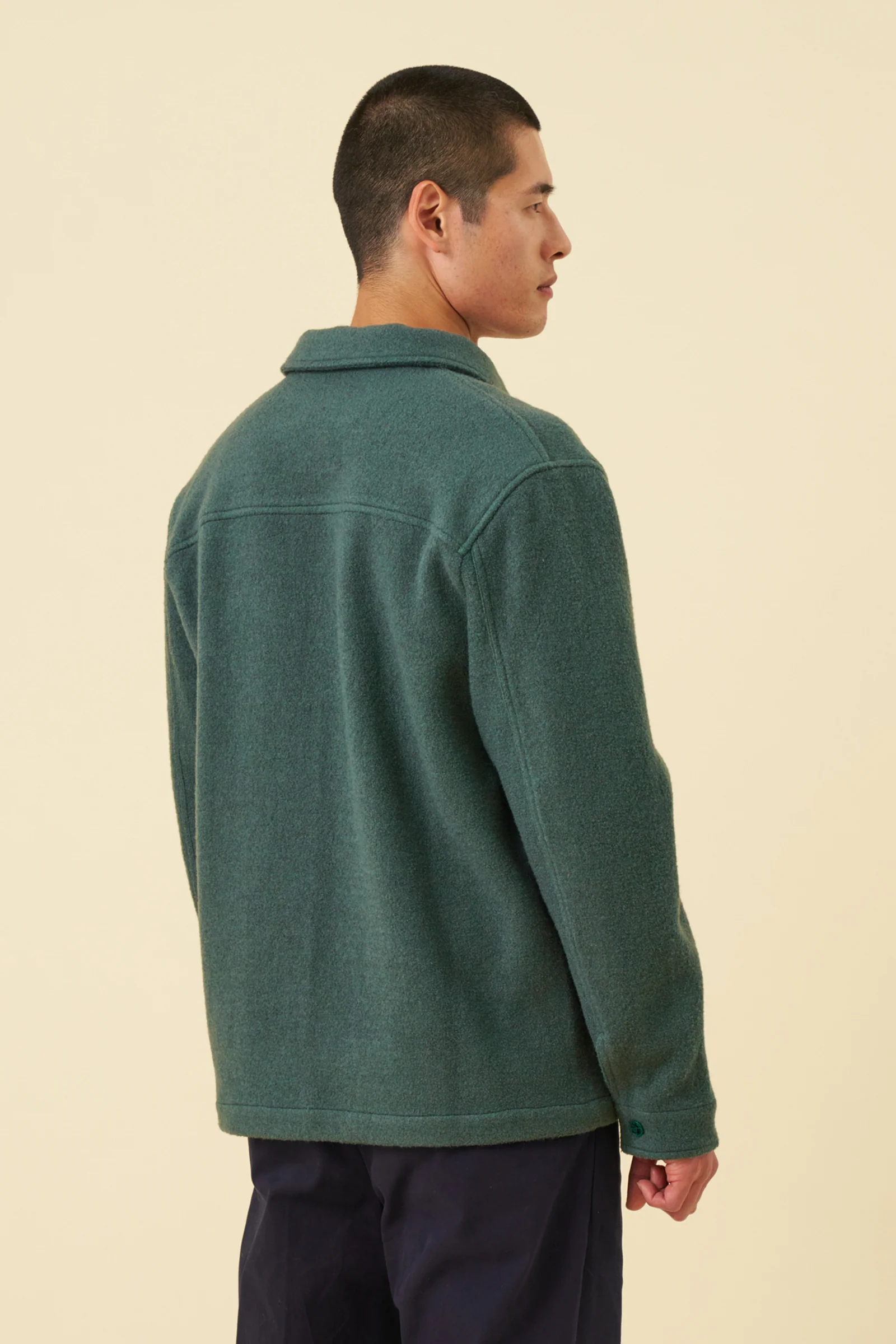 WOOL CHORE JACKET - HUNTER GREEN - Image 3
