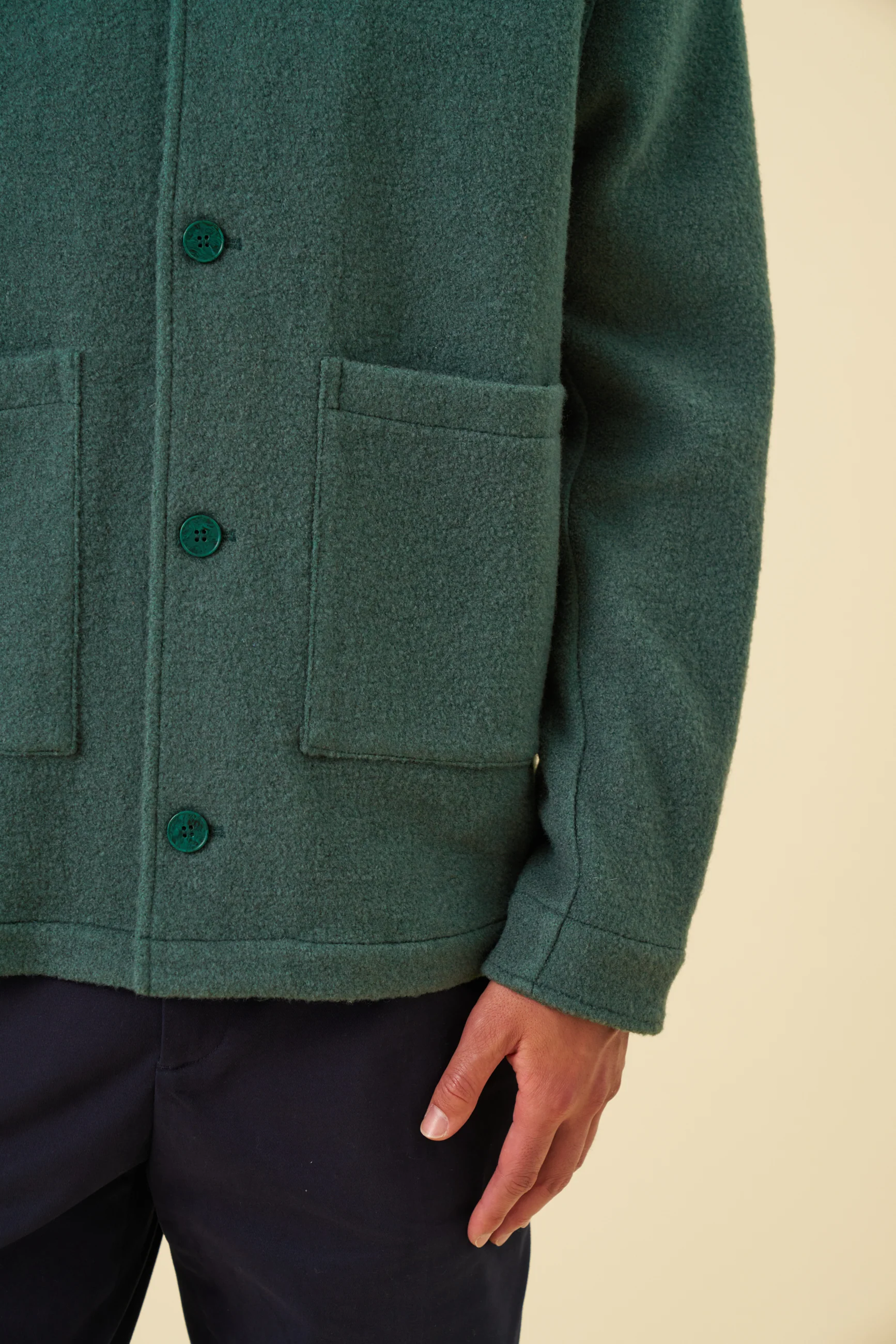 WOOL CHORE JACKET - HUNTER GREEN - Image 4