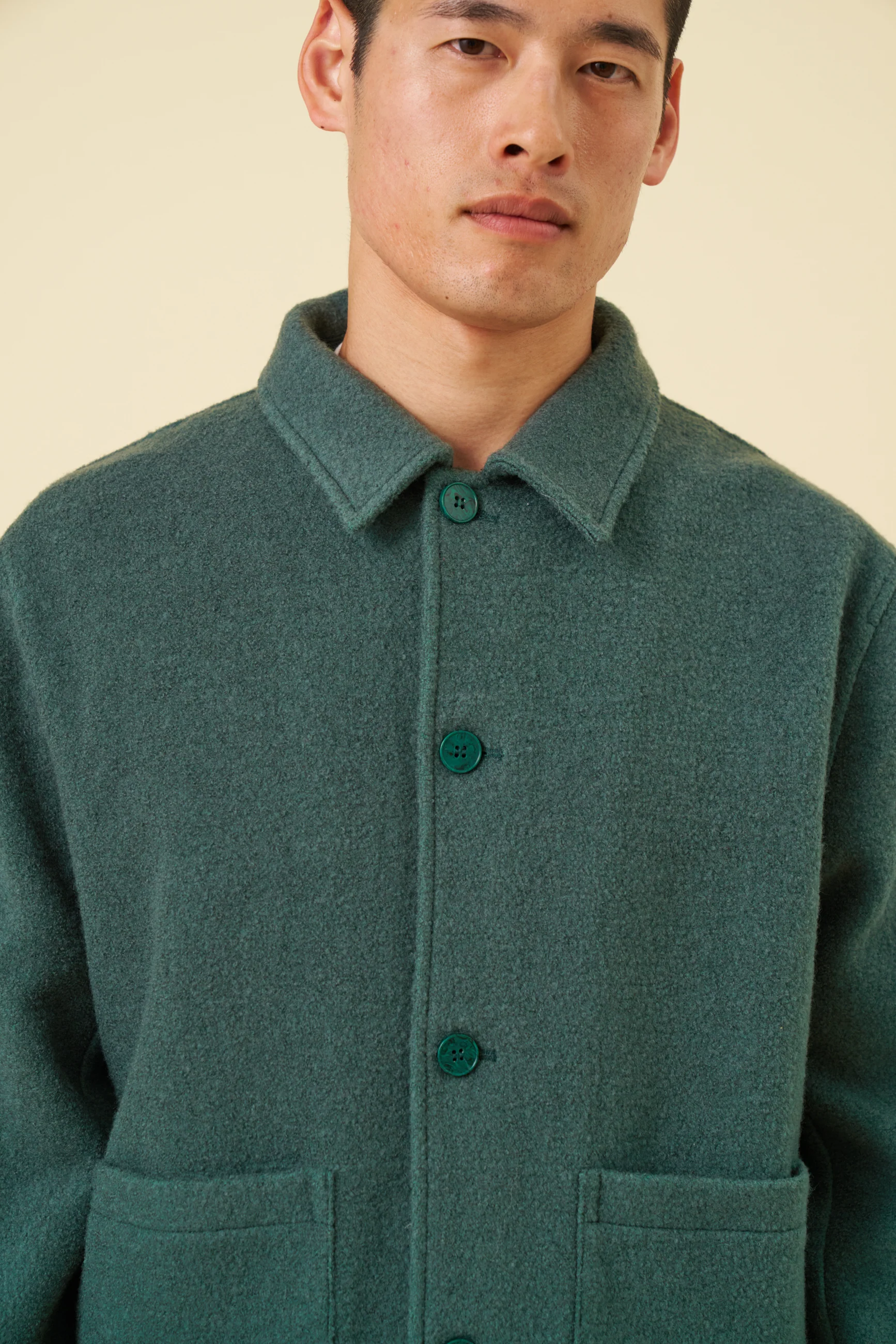 WOOL CHORE JACKET - HUNTER GREEN - Image 5