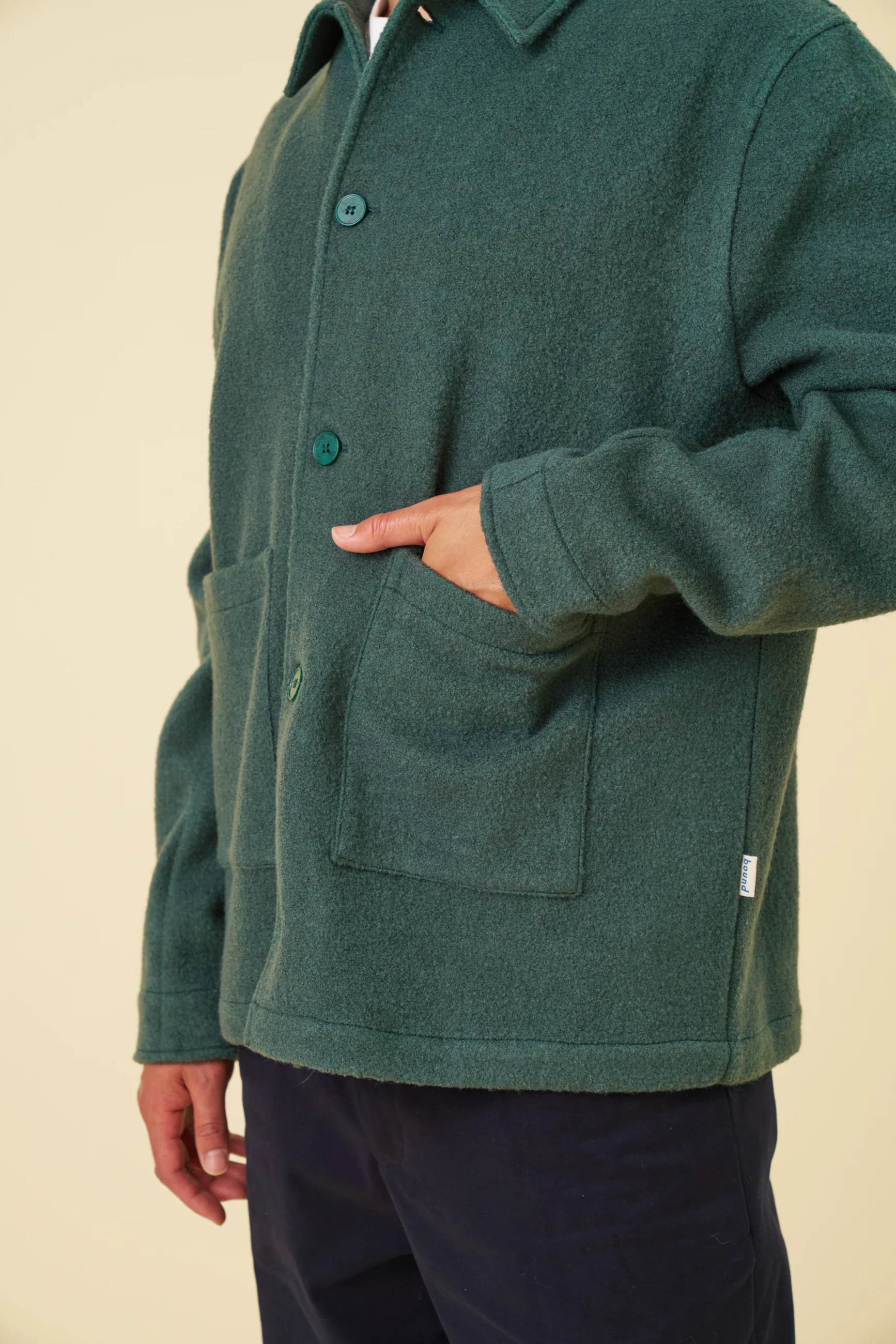 WOOL CHORE JACKET - HUNTER GREEN - Image 6