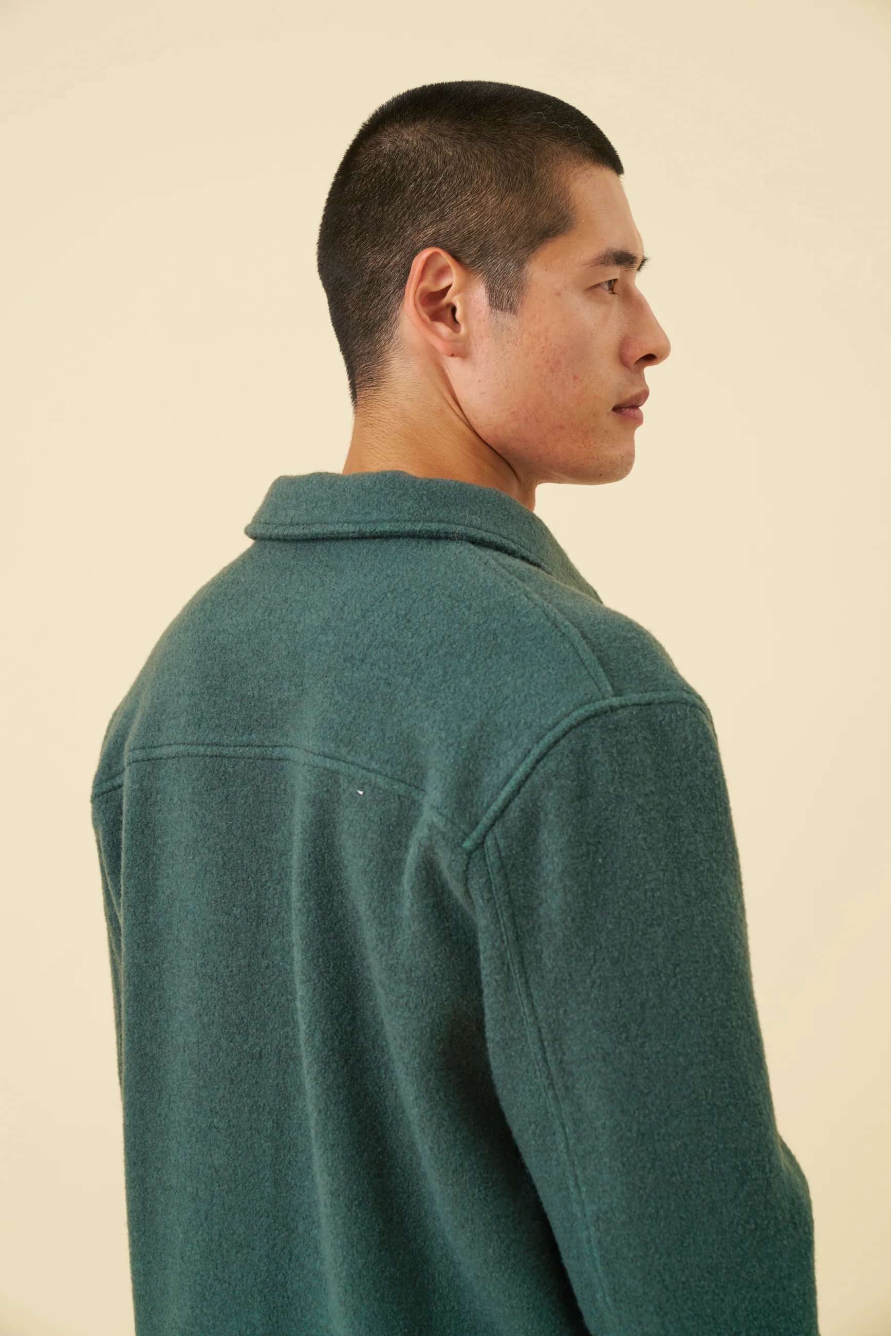 WOOL CHORE JACKET - HUNTER GREEN - Image 7