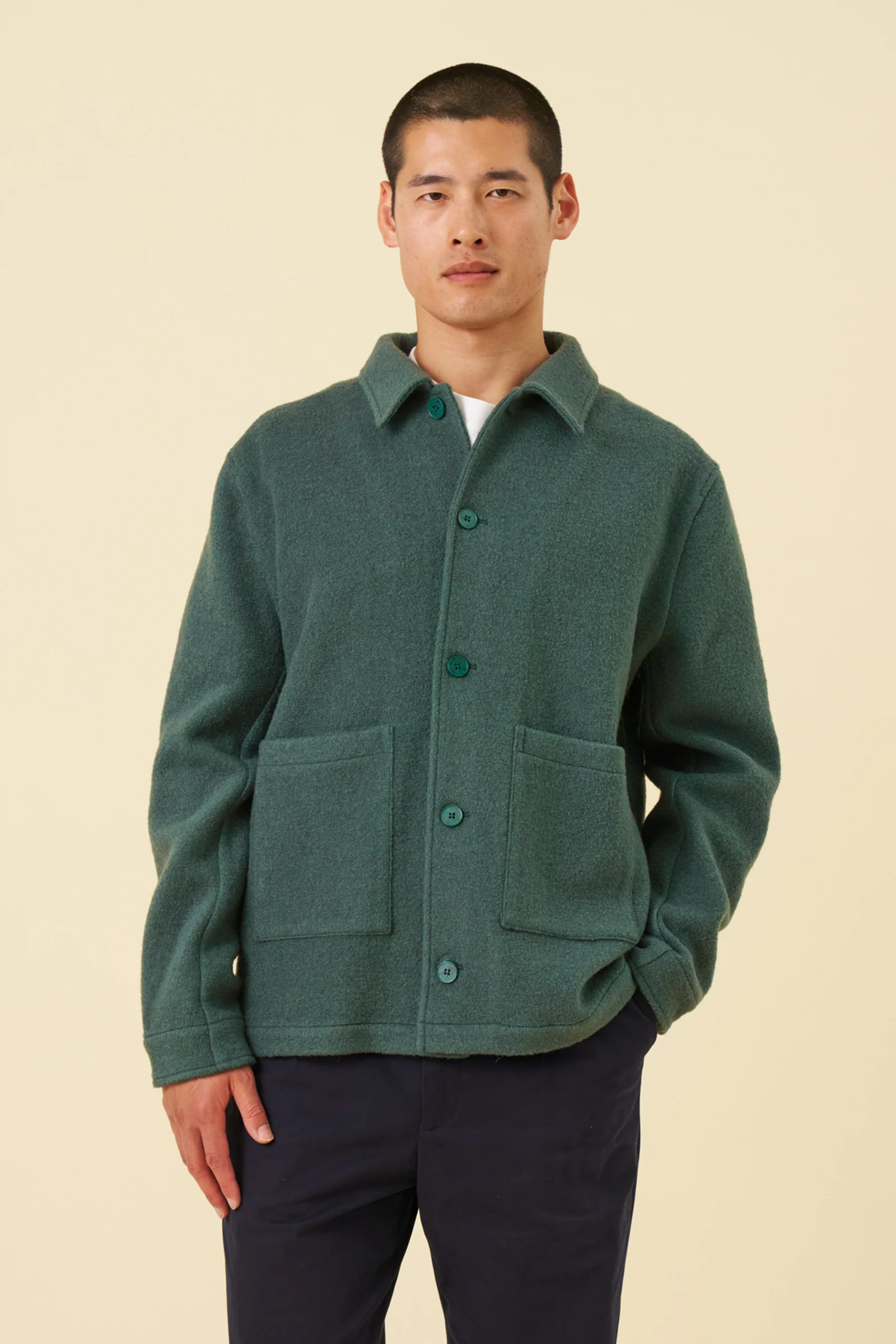 WOOL CHORE JACKET - HUNTER GREEN - Image 8
