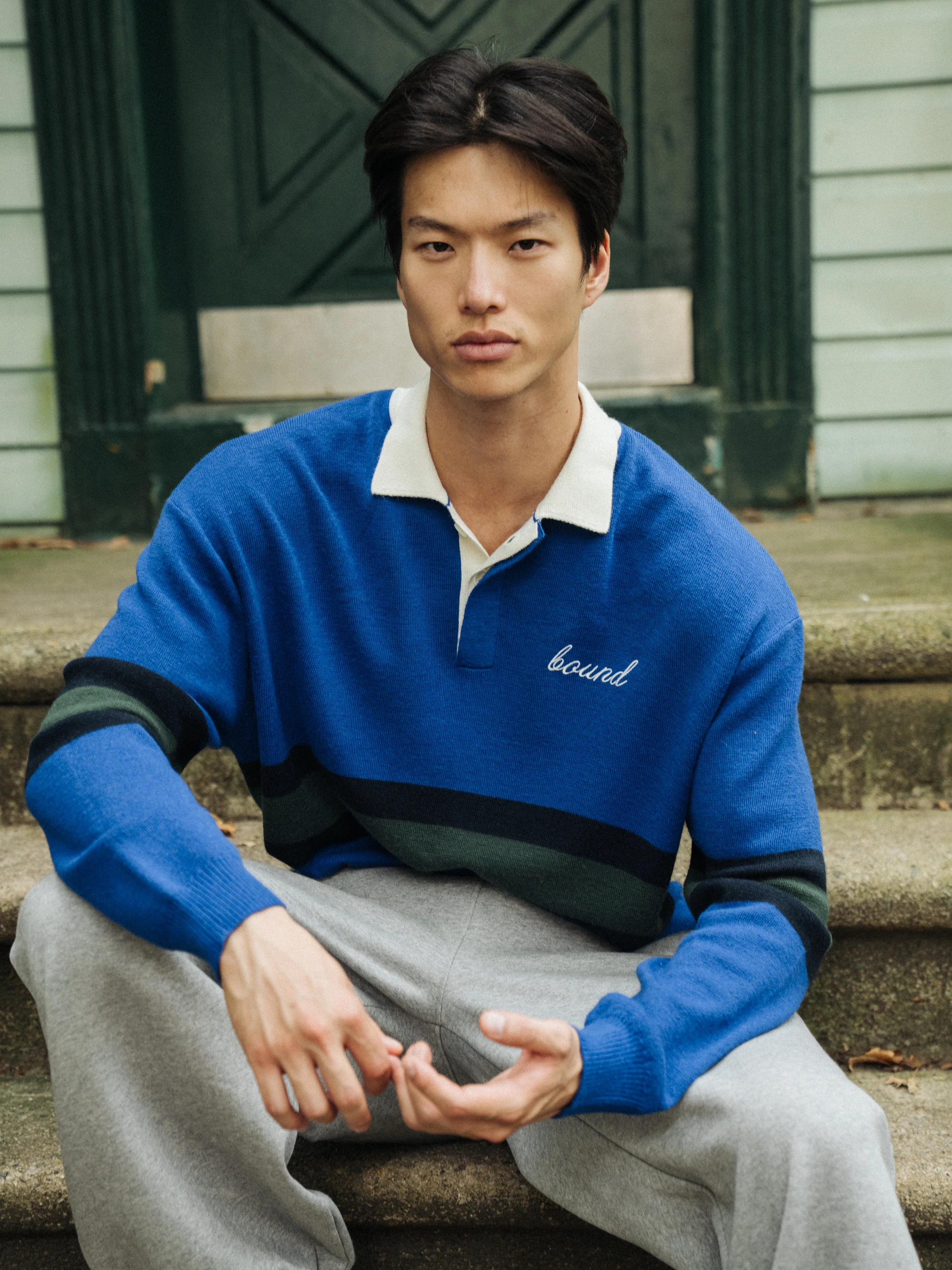 WOOL RETRO RUGBY POLO - ROYAL - Image 2