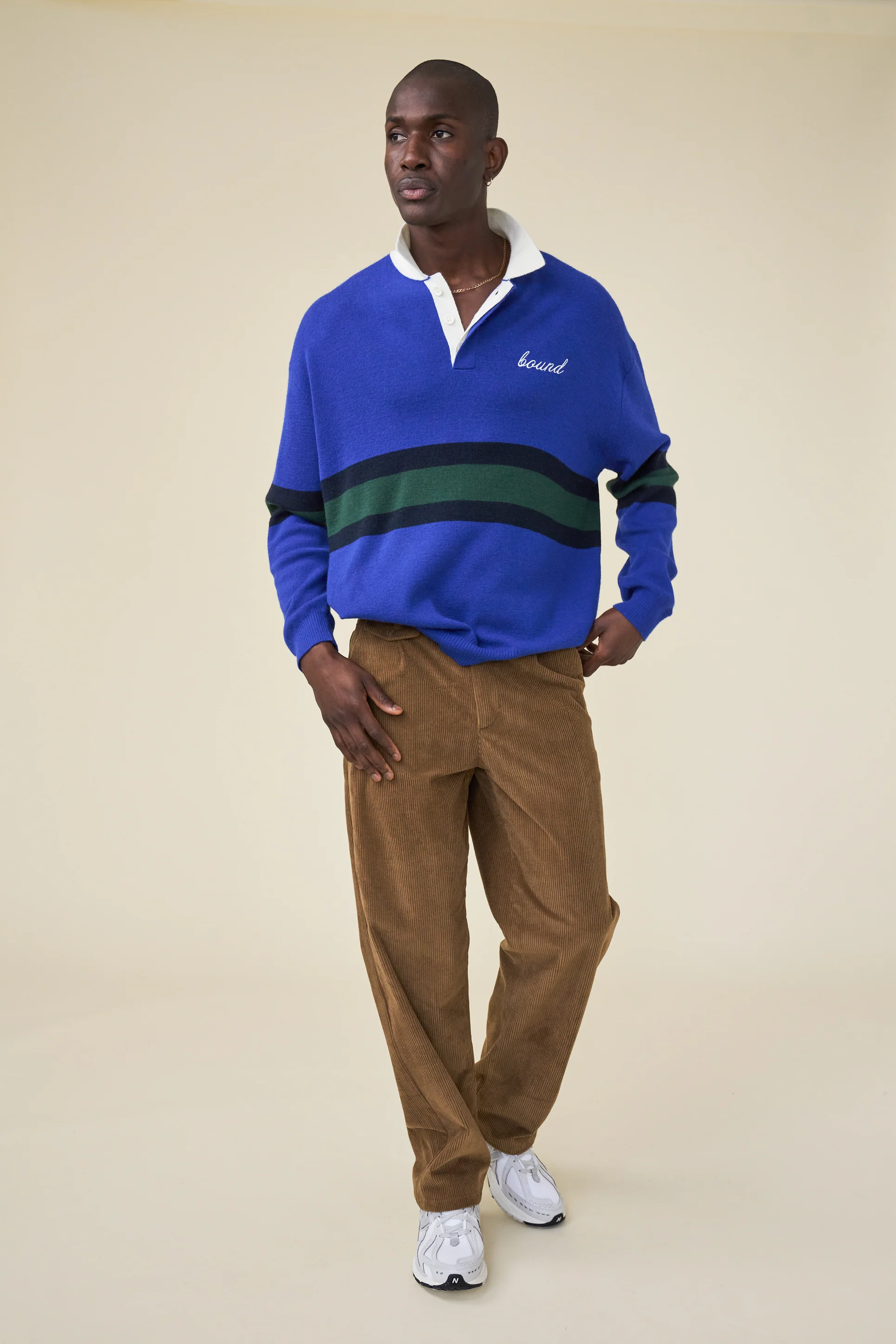WOOL RETRO RUGBY POLO - ROYAL - Image 3