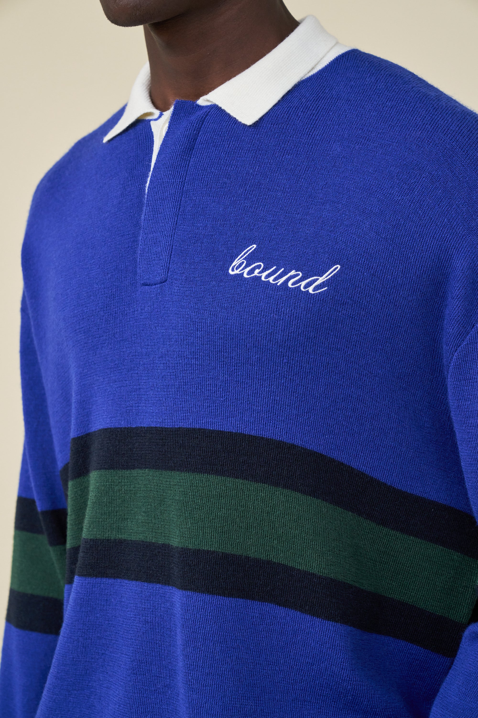 WOOL RETRO RUGBY POLO - ROYAL - Image 6