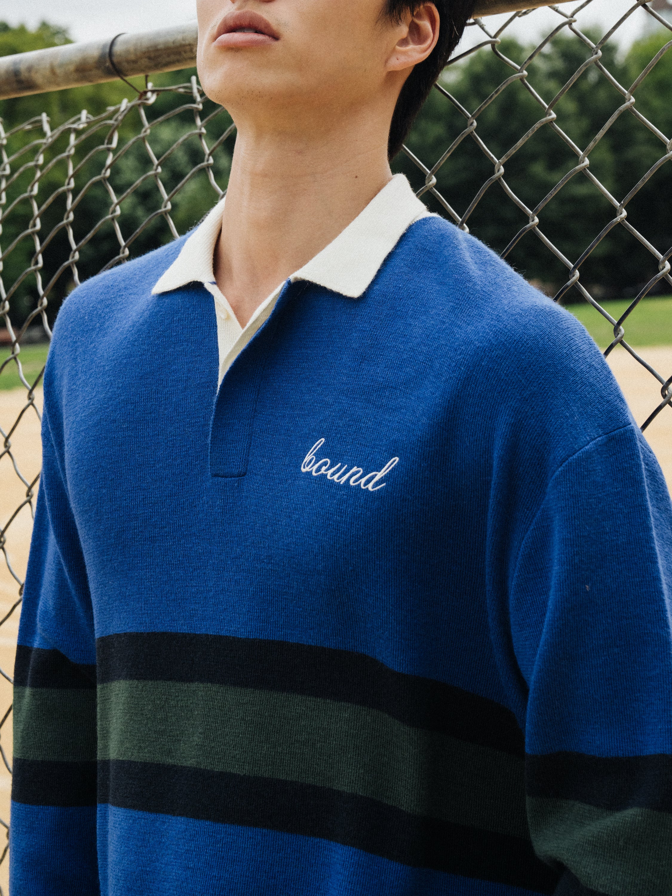 WOOL RETRO RUGBY POLO - ROYAL - Image 8