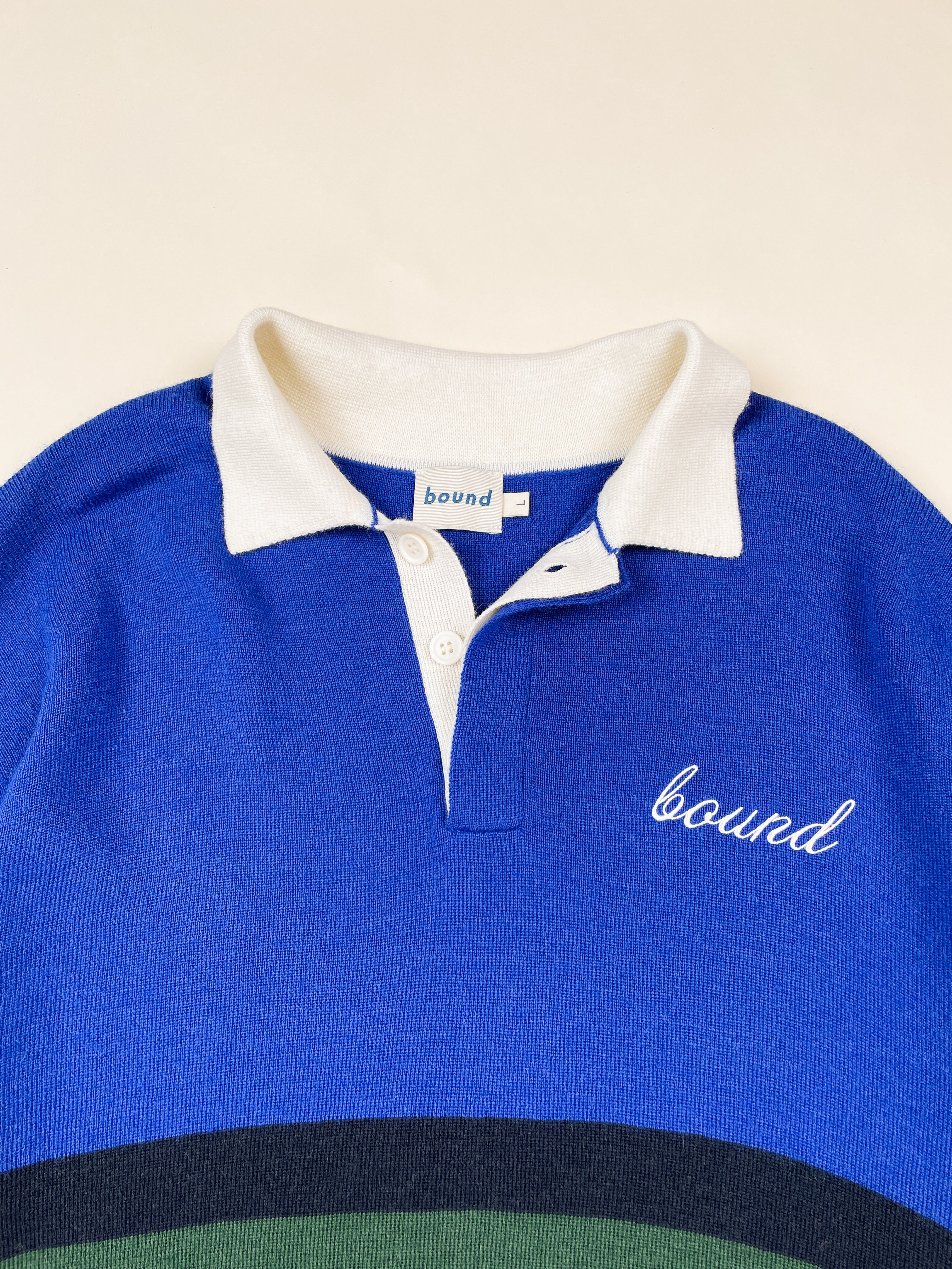 WOOL RETRO RUGBY POLO - ROYAL - Image 9