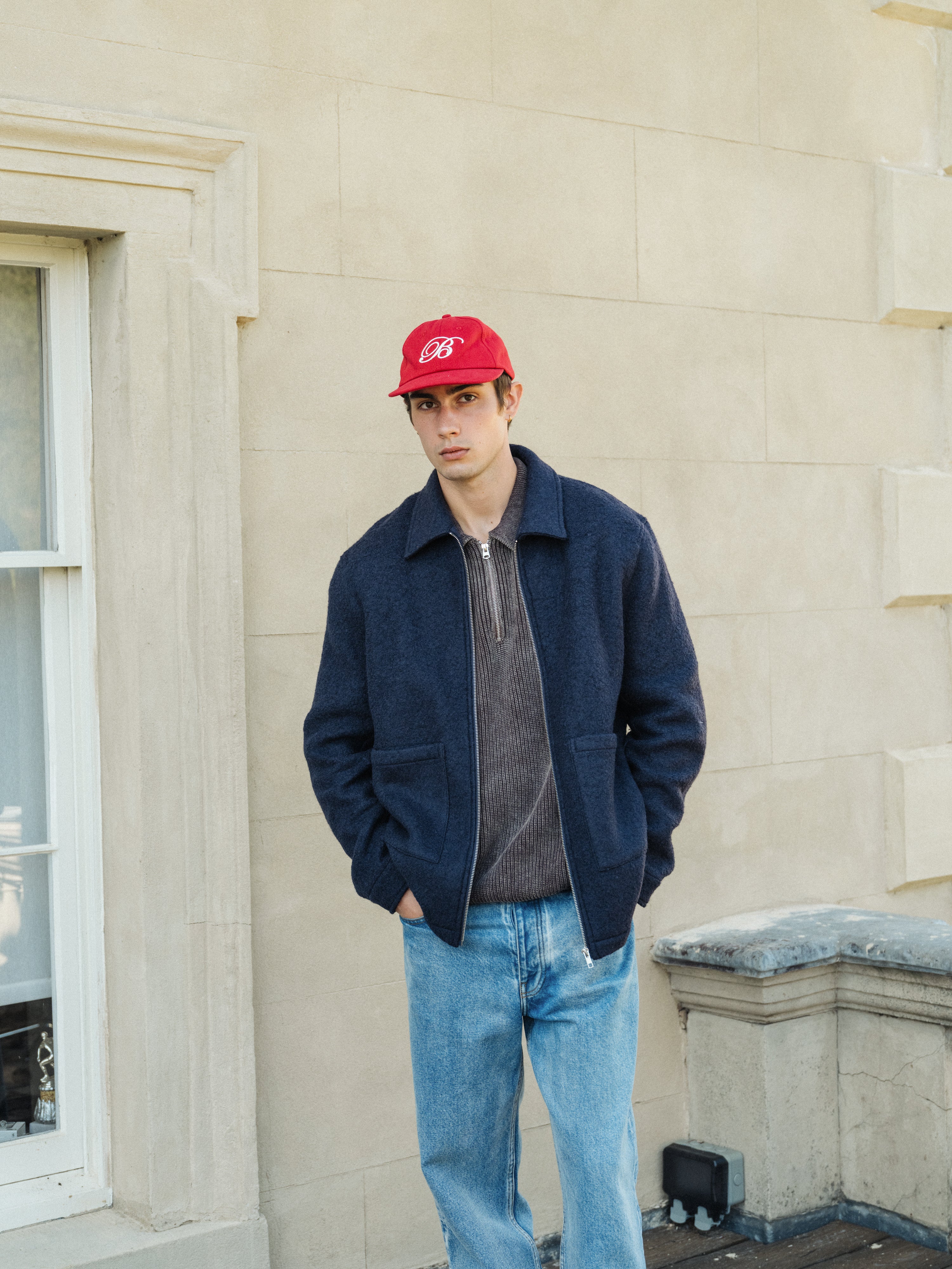 WOOL ZIP OVERSHIRT - NAVY - Image 7